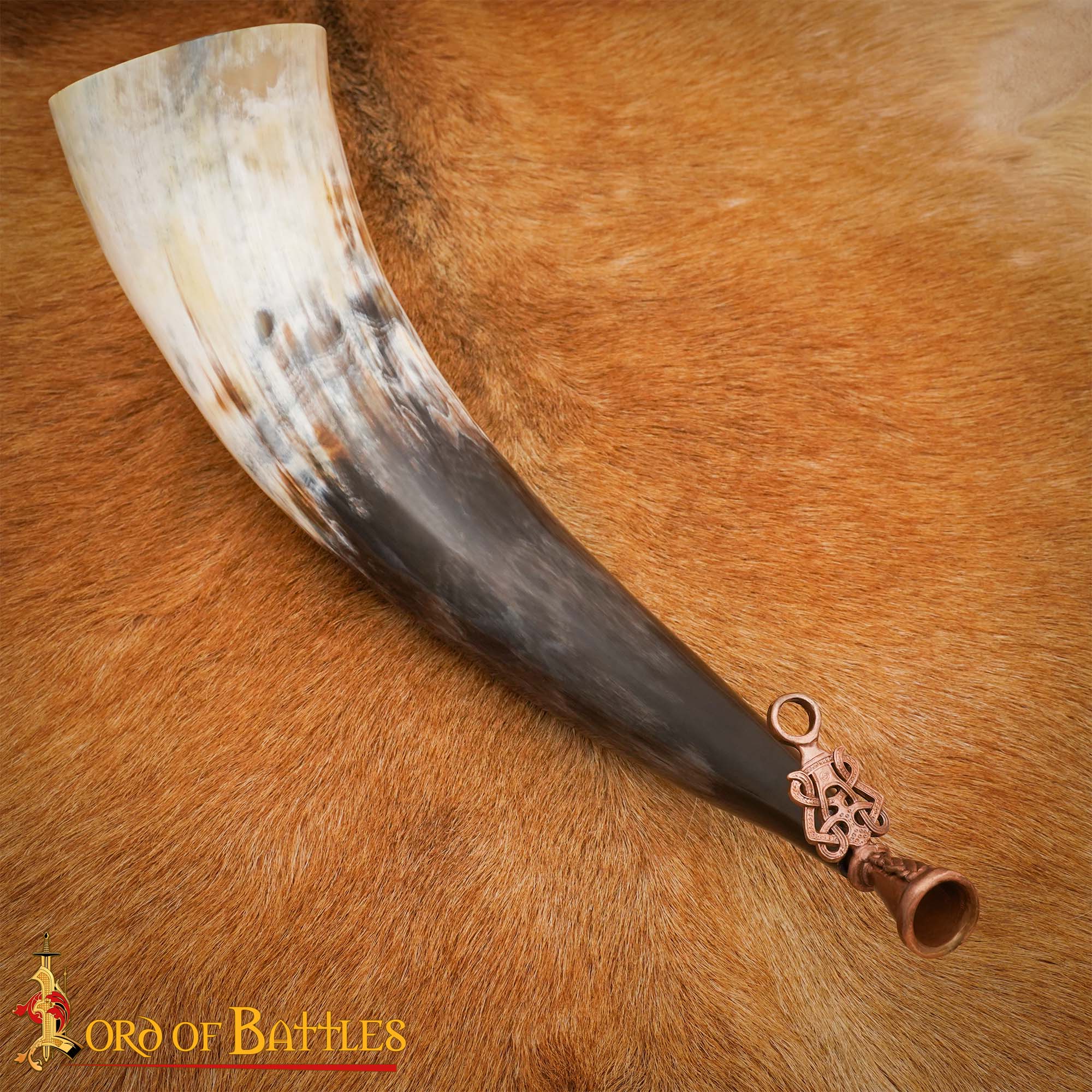 Cuerno de Soplar Vikingo / Gjallarhorn con Boquilla de Bronce Fundido a la Cera Perdida - Imagen 4