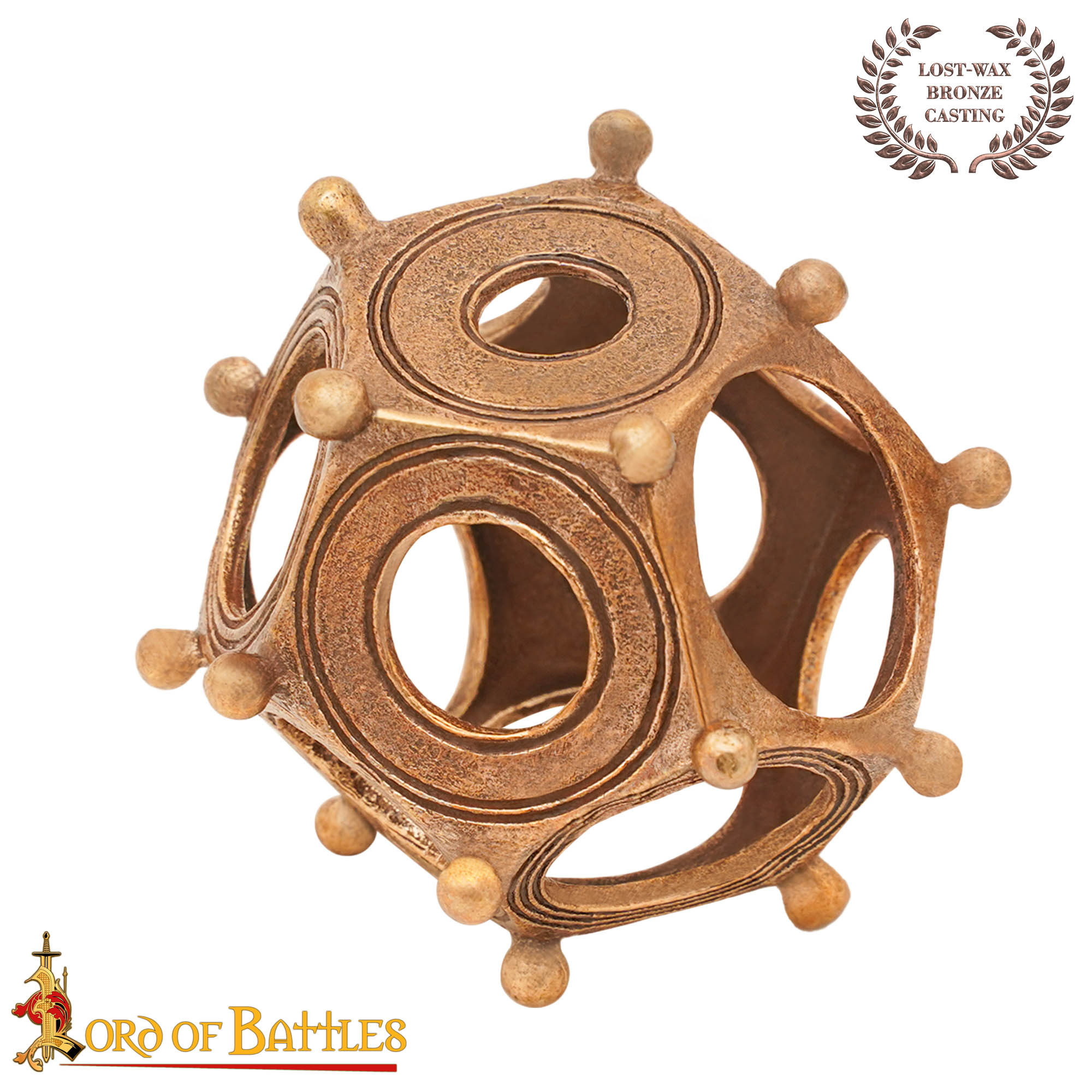 Dodecaedro Romano de Bronce Fundido a la Cera Perdida - Imagen 1