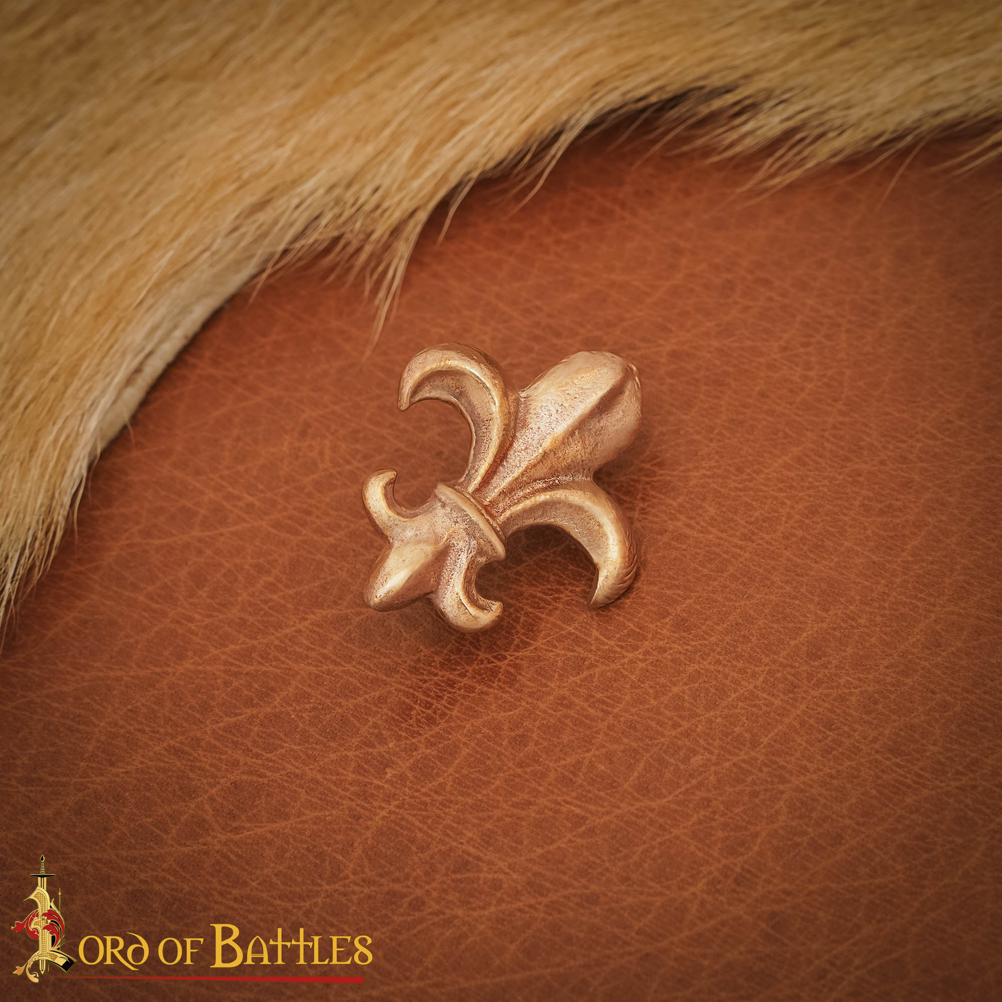 Broche para Cinturón Flor de Lis de Bronce Fundido a la Cera Perdida - Imagen 4