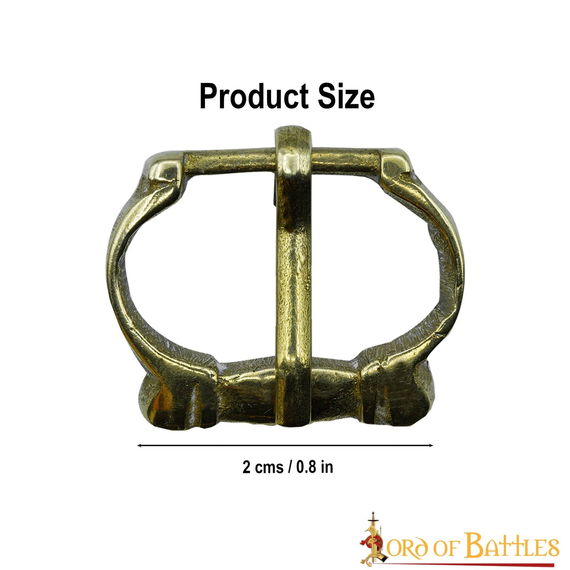 Pequeñas Hebillas Medievales de Latón para Cinturón - Juego de 5 Piezas Acabadas a Mano (réplica de 1200-1400) - Imagen 10