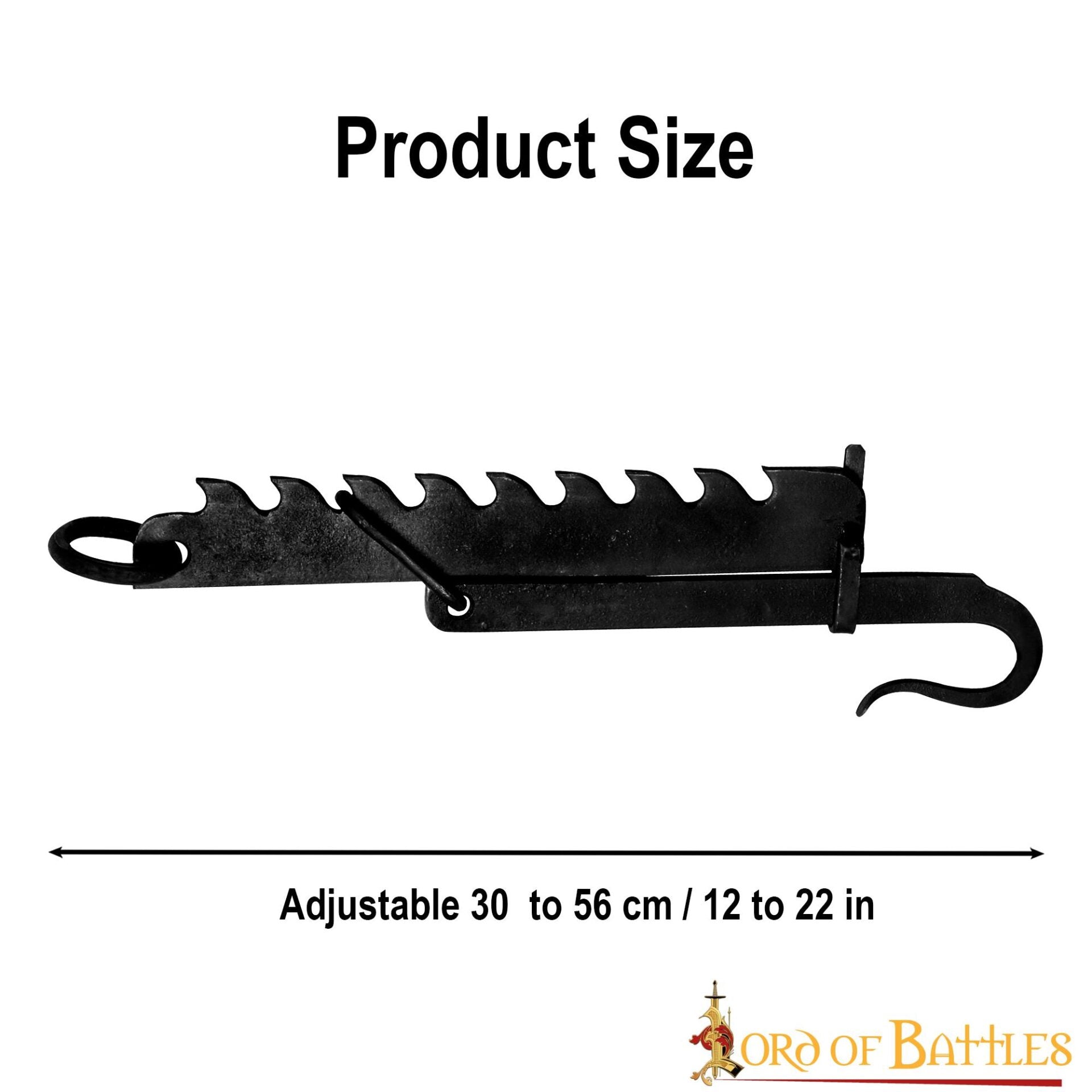 Hervidor Medieval de Hierro Forjado a Mano Sierra de Campamento Funcional - Imagen 3