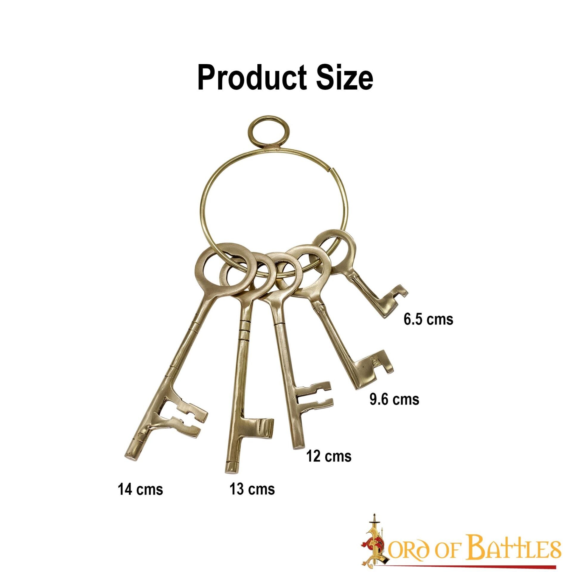 Juego de Llaves Medievales de Latón para Mazmorras - Réplica Histórica de 5 Piezas para Decoración Pirata y Salas de Escape - Imagen 11