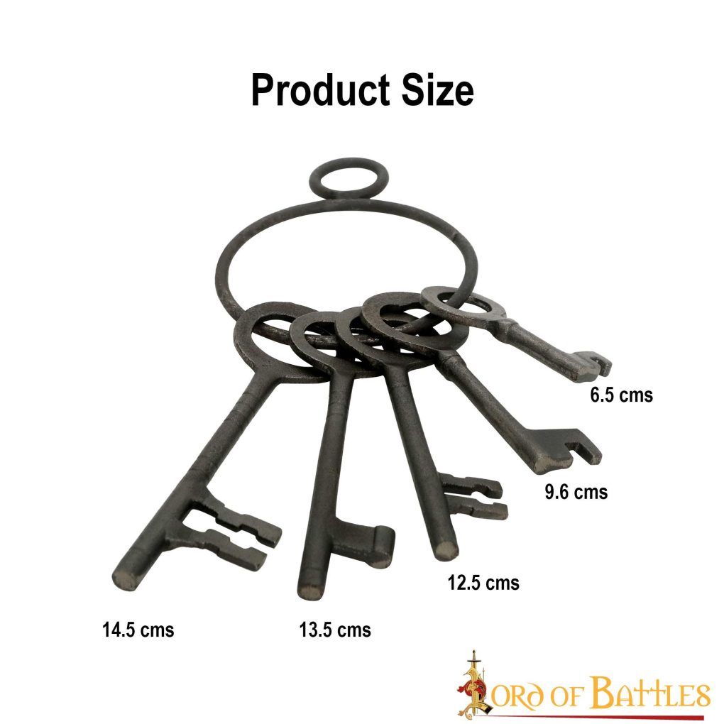 Juego de 5 Llaves Decorativas de Mazmorra Medieval de Hierro Fundido Resistente - Imagen 3