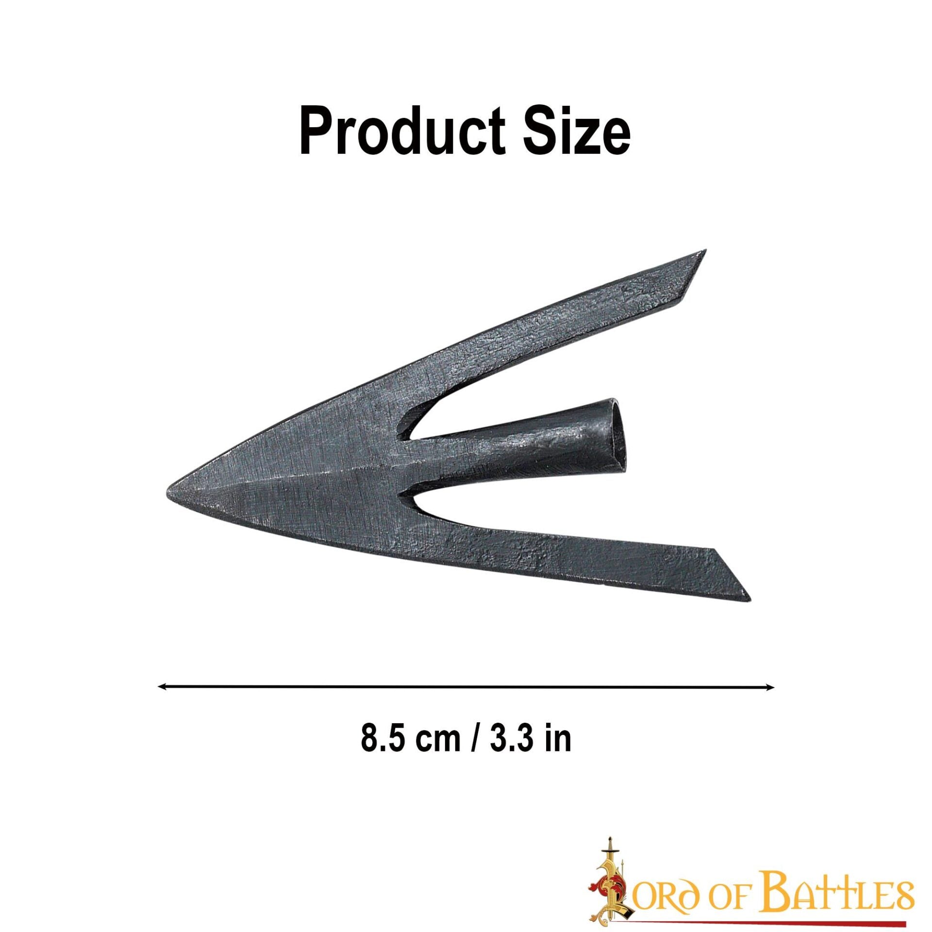 Punta de Flecha Medieval de Caza de Cola de Golondrina con Vaina de Cuero Auténtico - Imagen 8