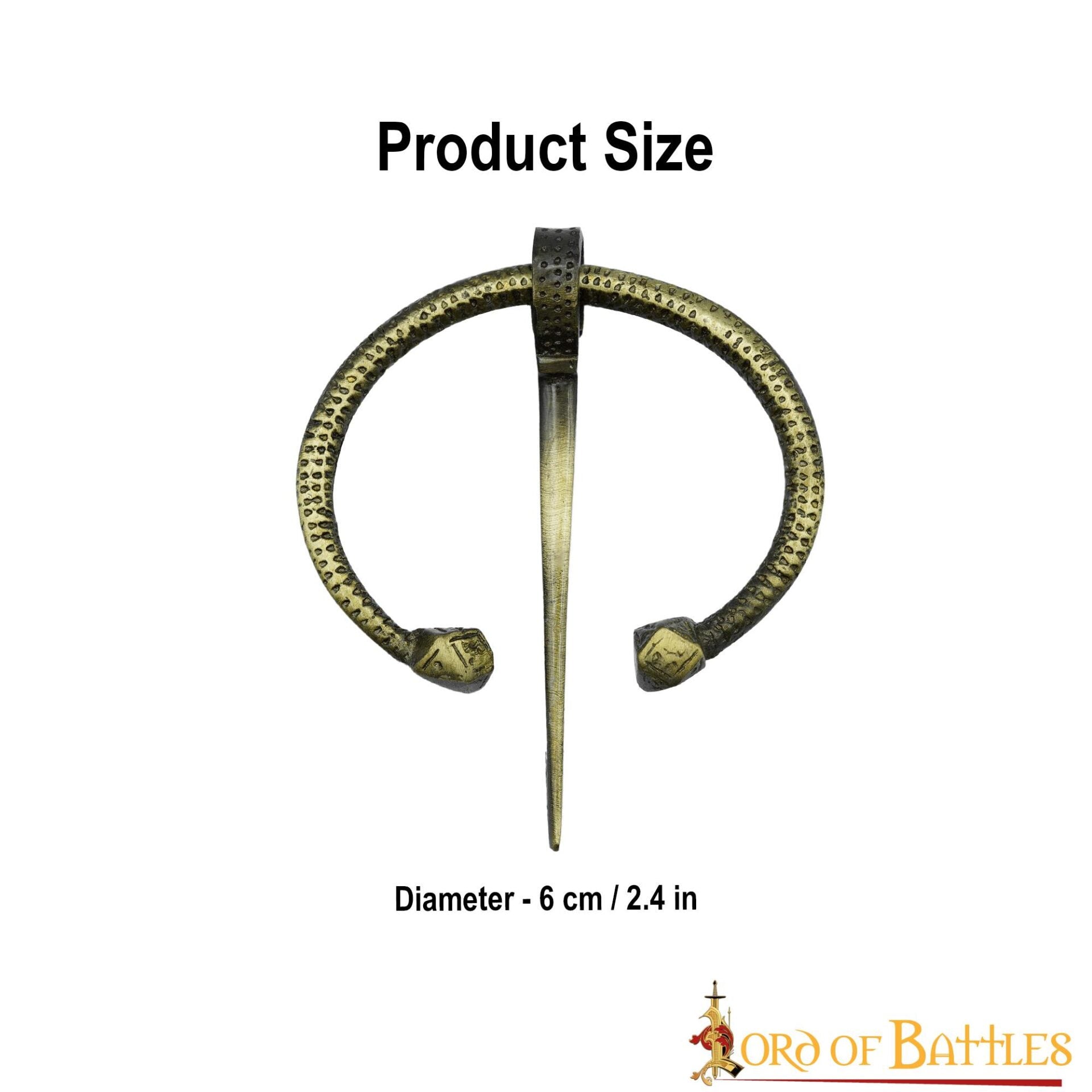 Broche Penannular de Latón Antiguo Alfiler de Capa Vikingo Celta, Fíbula Fundida en Arena - Imagen 11