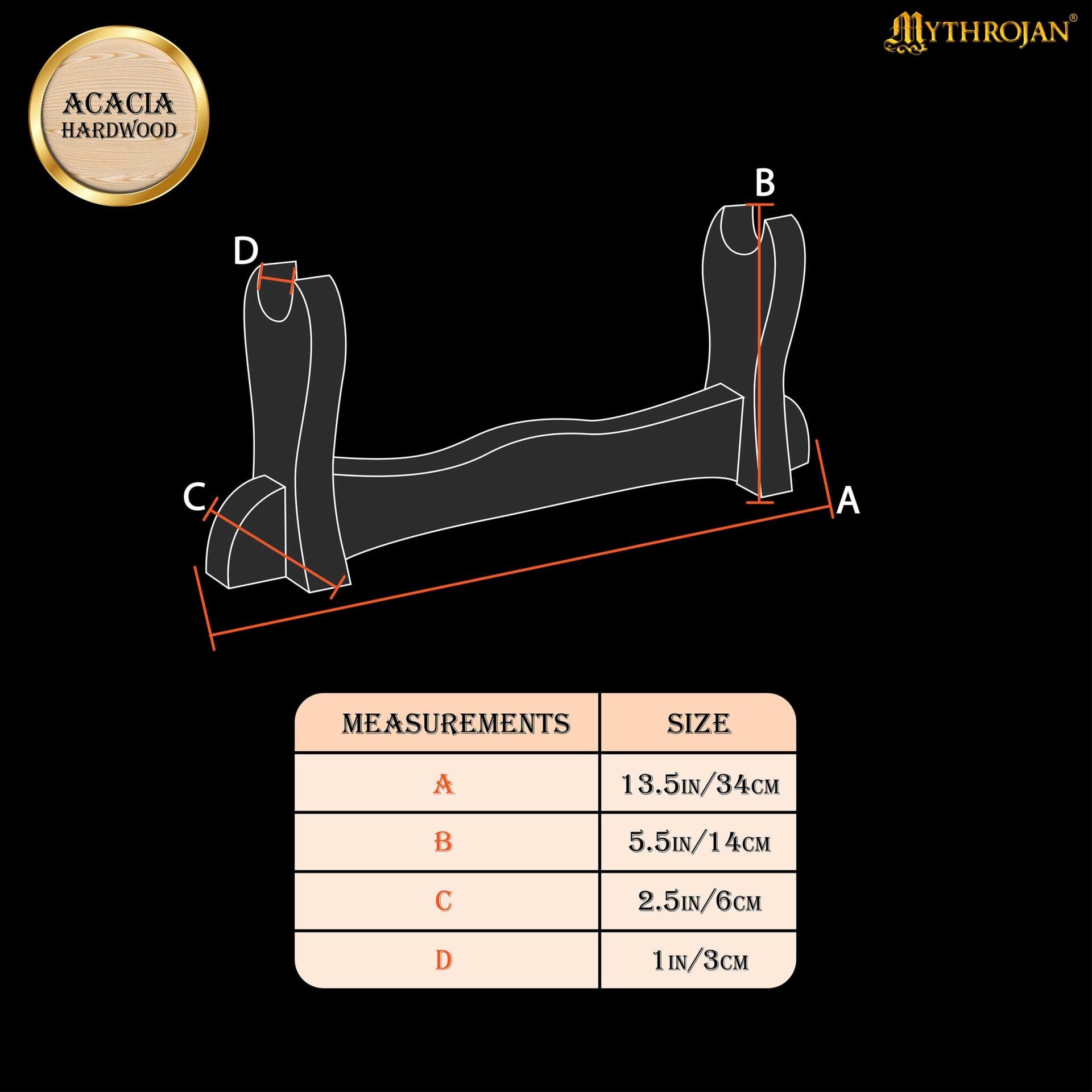 Soporte de Madera para Espada Mythrojan (pequeño) "simple & Portátil" - Imagen 10