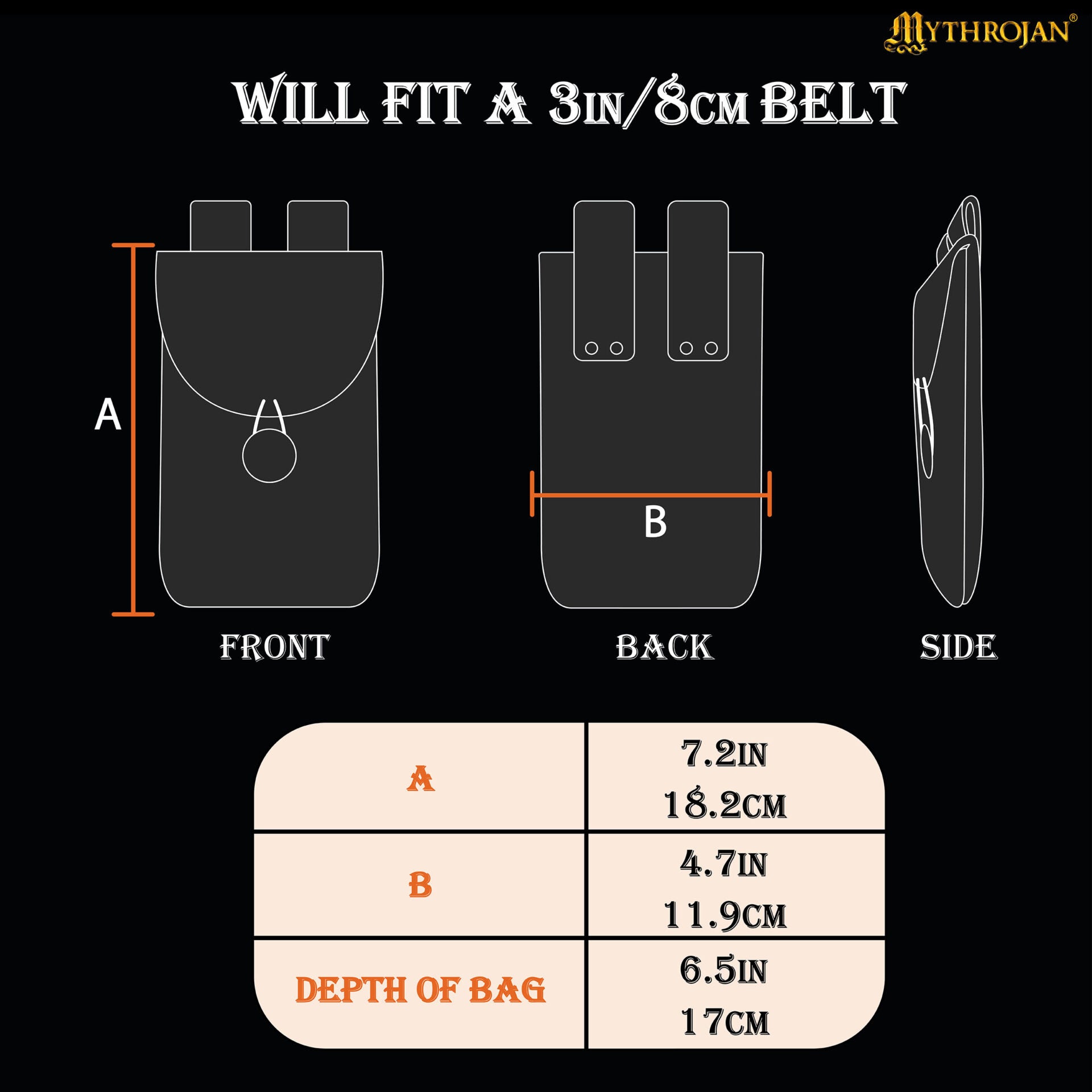 Riñonera Mythrojan, Ideal para Sca Larp Recreación y Feria Ren, Lienzo Tejido a Mano 100% Algodón , Marrón , 7.2 - Imagen 3