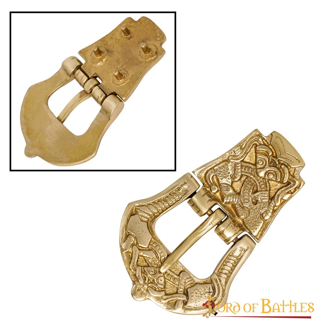 Hebilla de Cinturón Vikinga Diseño Celta Latón Puro Accesorio para Cinturón - Imagen 5