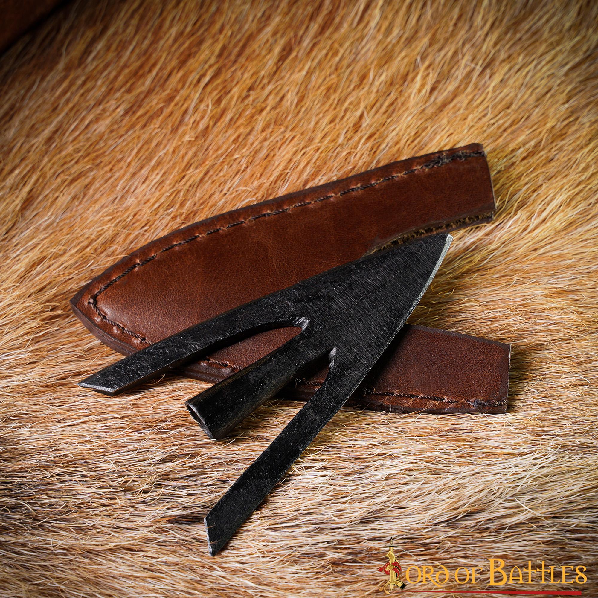 Punta de Flecha Medieval de Caza de Cola de Golondrina con Vaina de Cuero Auténtico - Imagen 14