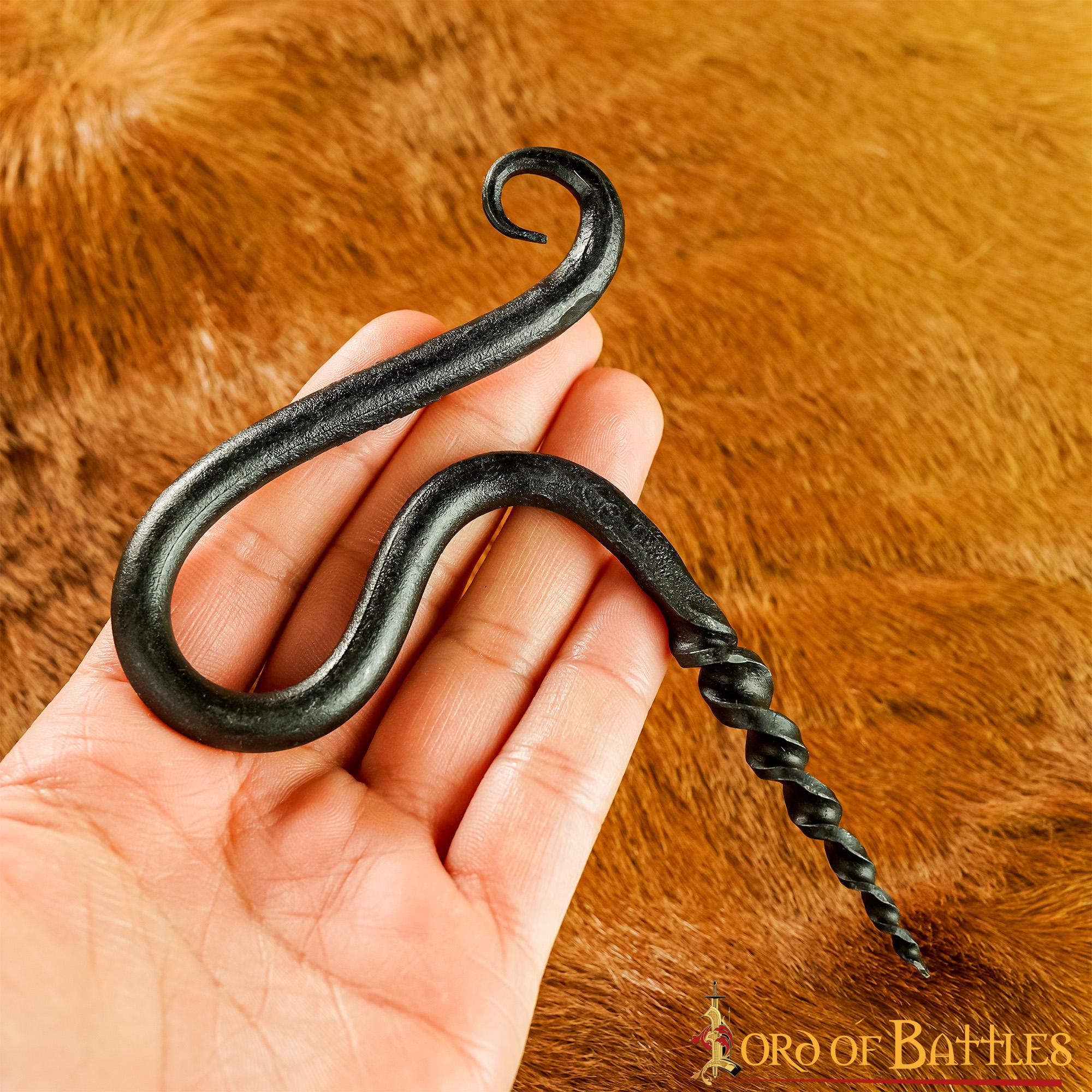 Sacacorchos de Hierro Forjado a Mano Abridor de Botellas de Vino Totalmente Funcional - Imagen 8