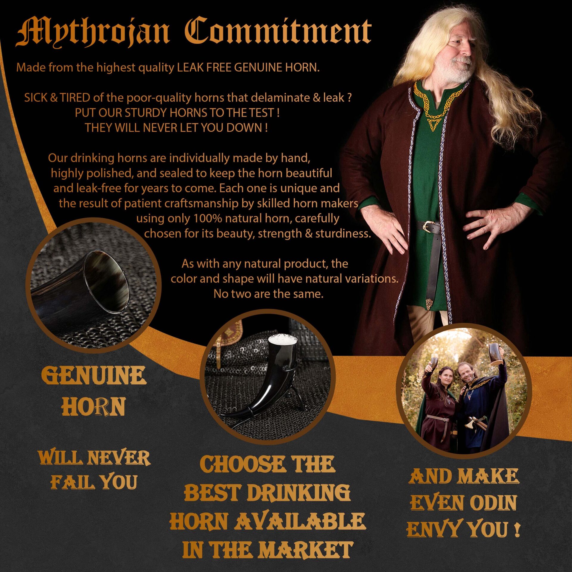 Mythrojan 400 Ml Vikingo Beber Cuerno Vikingo Vino/taza de Cabeza - Imagen 4