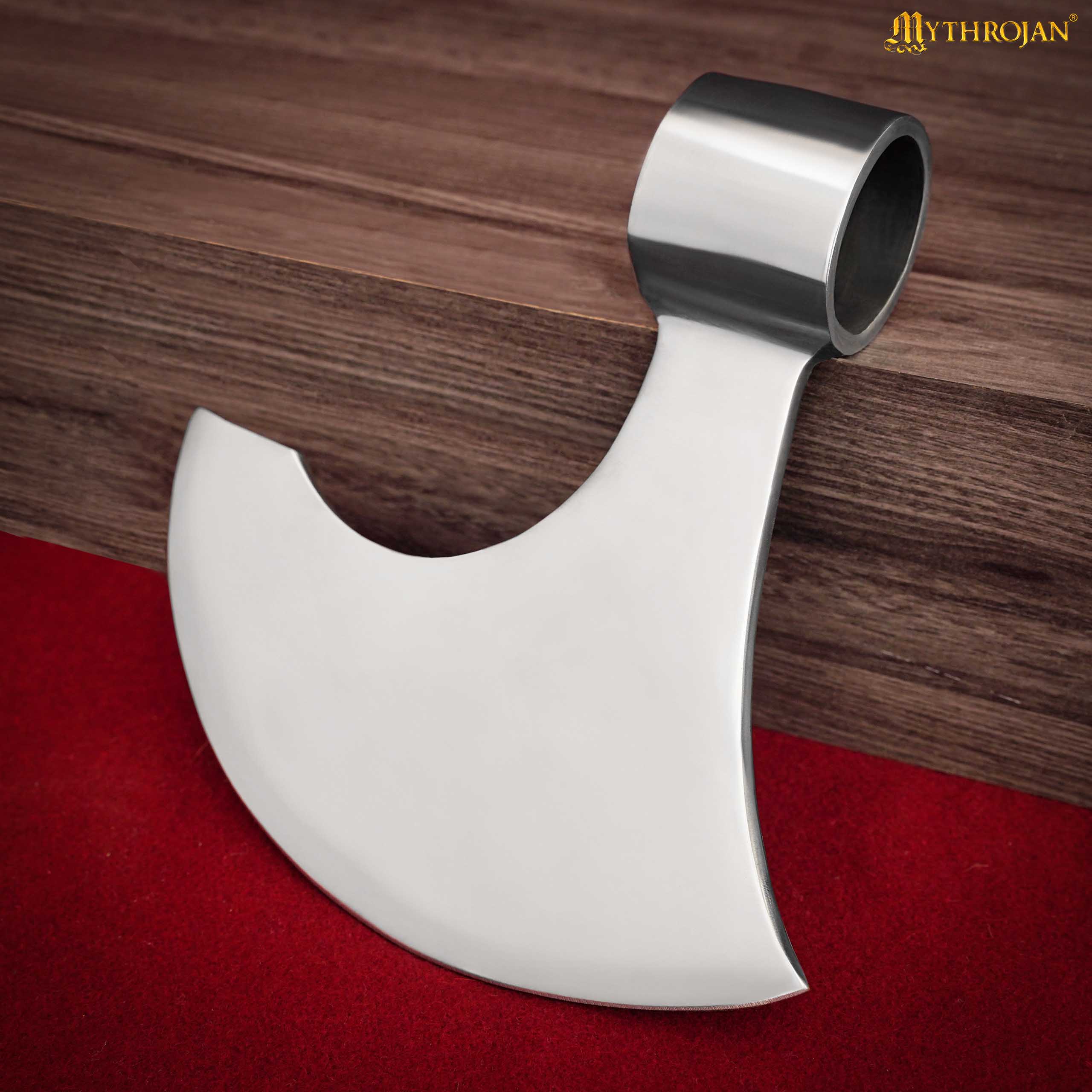 Mythrojan Medieval Vikingo Barbudo Batalla Hacha Cabeza Larp Traje de Acero Arma - Imagen 4