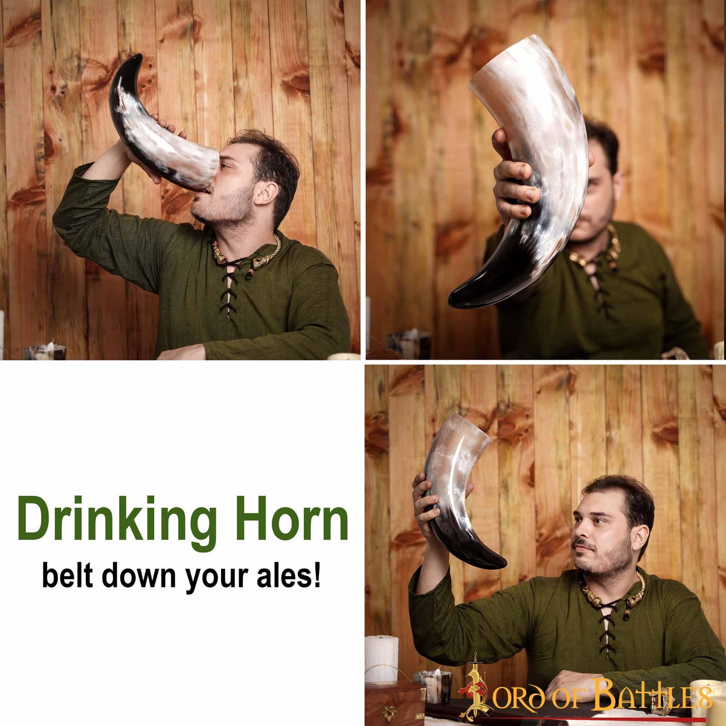 Cuerno Medieval Vikingo Nórdico para Beber - Hecho a Mano con Auténtico Cuerno de Buey (1000 Ml de Capacidad) - Imagen 9