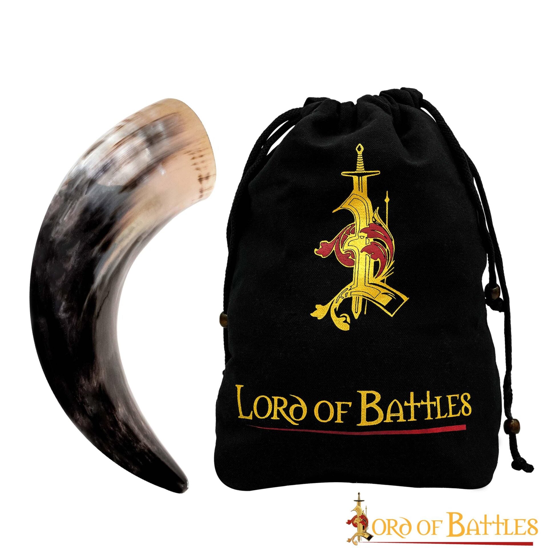 Cuerno Medieval Vikingo Nórdico para Beber - Hecho a Mano con Auténtico Cuerno de Buey (1000 Ml de Capacidad) - Imagen 7