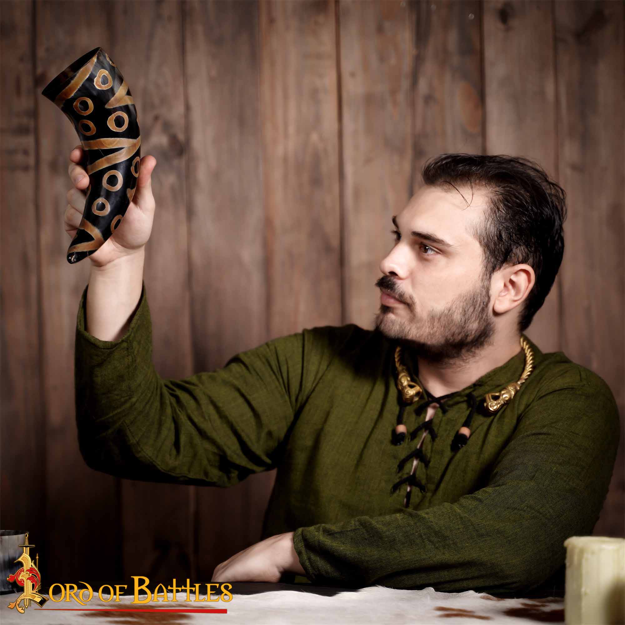 Cuerno Medieval para Beber 400 - 500 Ml Cuerno de Buey Auténtico Hecho a Mano - Imagen 5