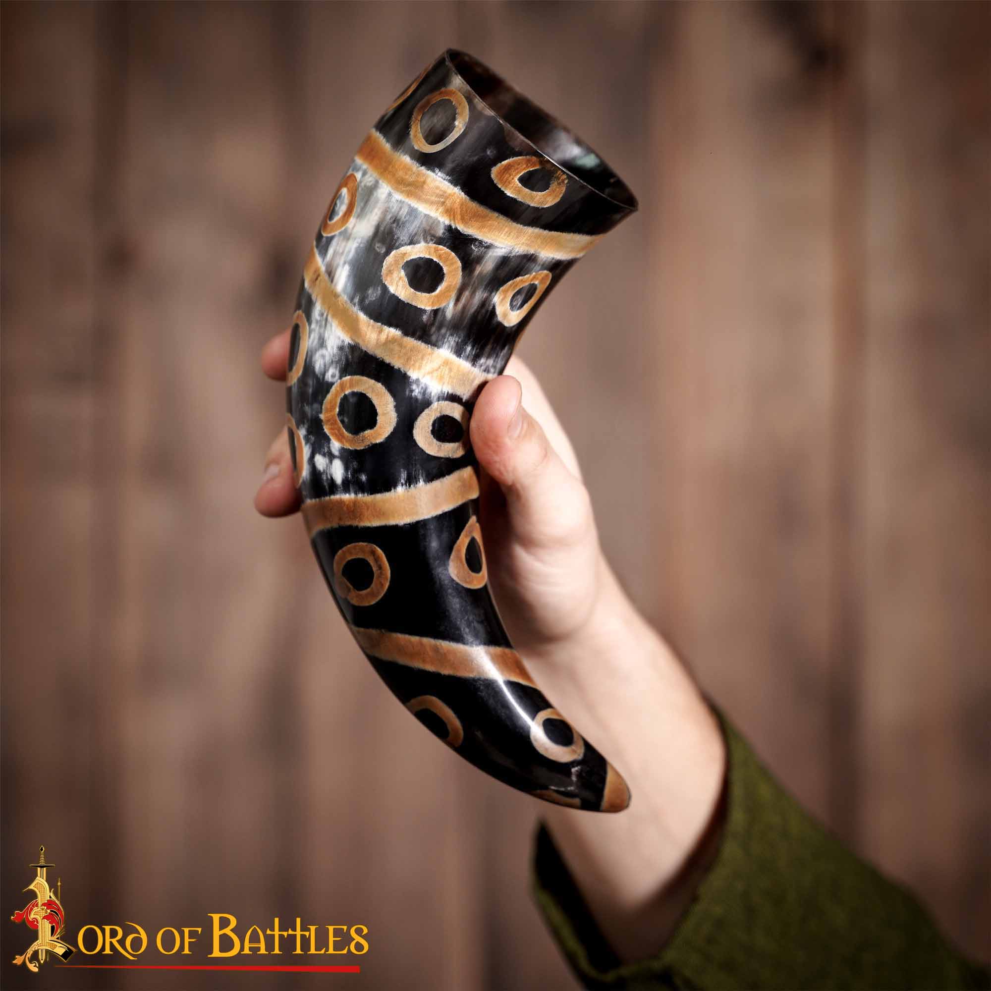 Cuerno Medieval para Beber 400 - 500 Ml Cuerno de Buey Auténtico Hecho a Mano - Imagen 7