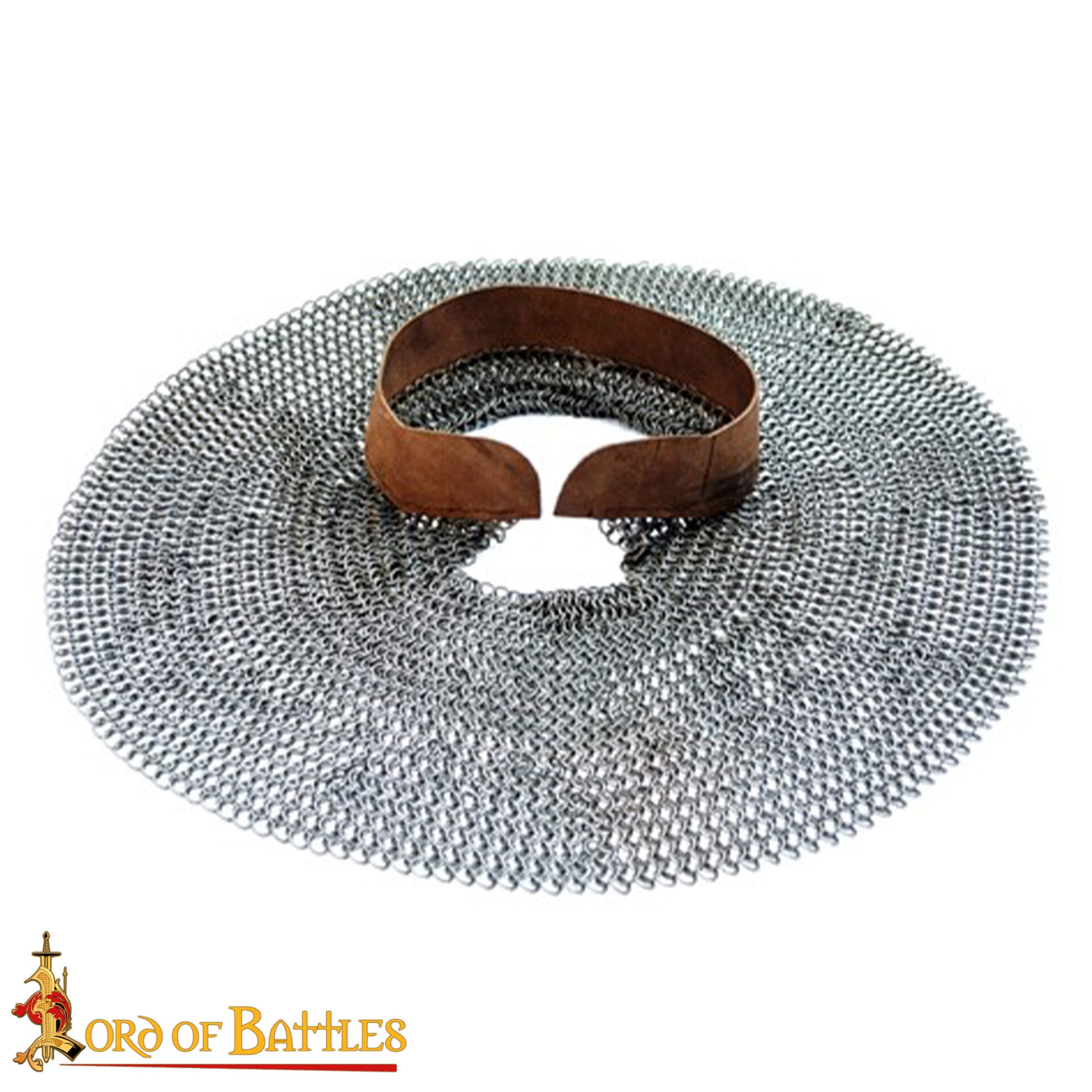 Cota de Malla Medieval Aventail - Anillo Plano Remachado 9mm - Calibre 17, Titanio, Natural - Ideal para Larp, Cosplay y Disfraces de Cine - Imagen 2