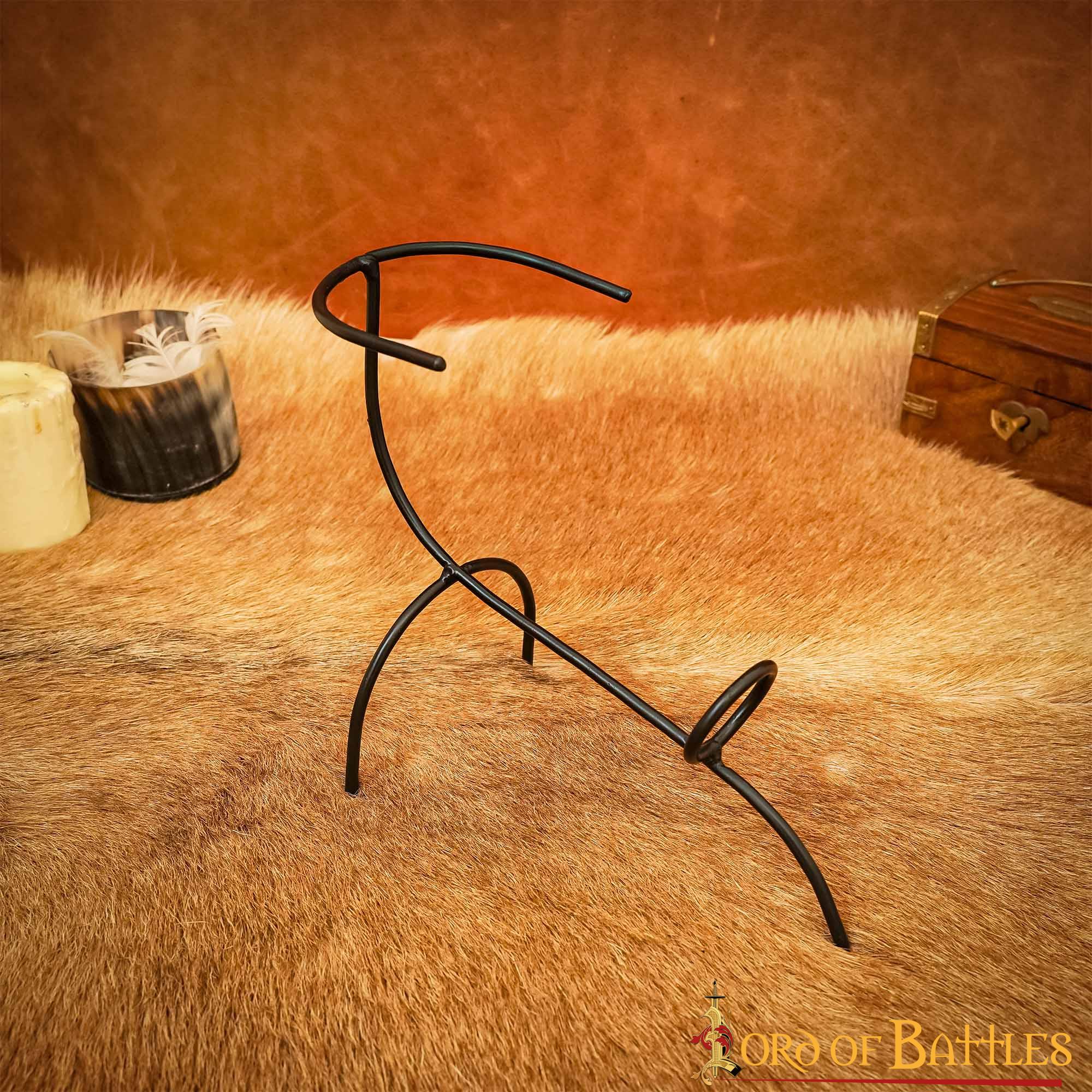 Soporte de Hierro Forjado a Mano para Cuernos Curvados Vikingos y Medievales - Accesorio Rústico para Mesa y Banquete - Imagen 4