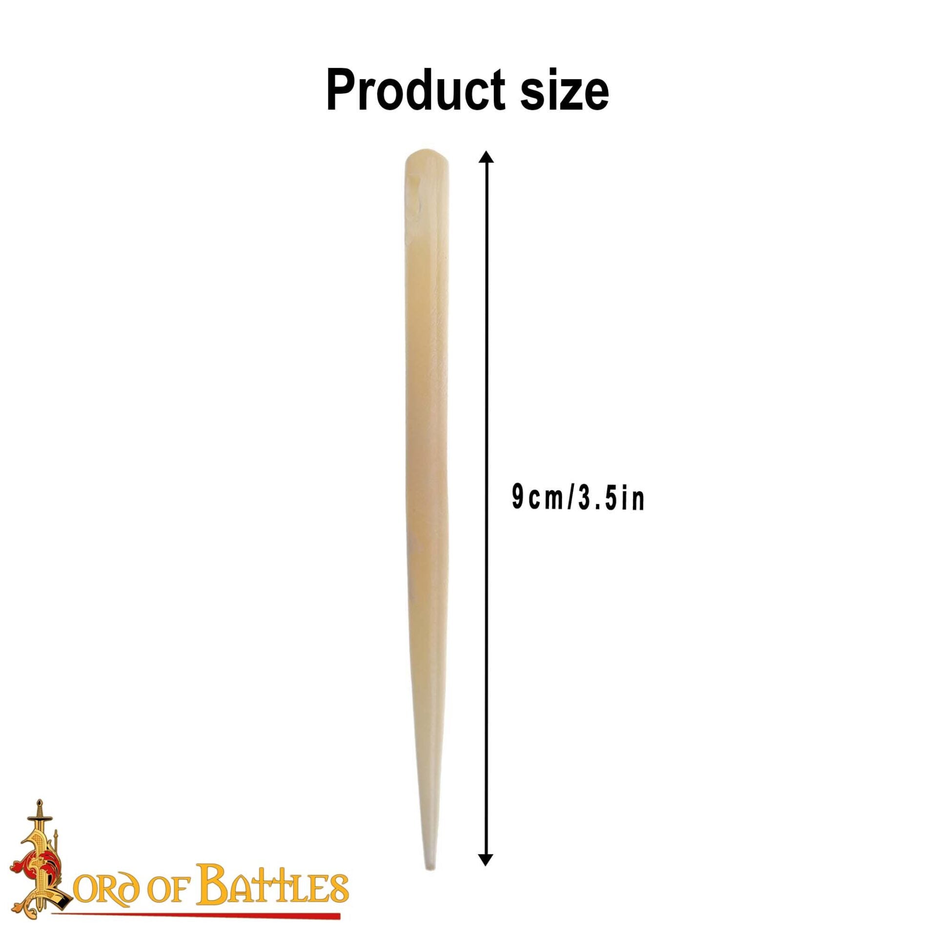 Juego de 5 Agujas de Bordar Medievales de Hueso - Talladas a Mano en Hueso de Buey de Origen Ético - Acabado Pulido - Imagen 10