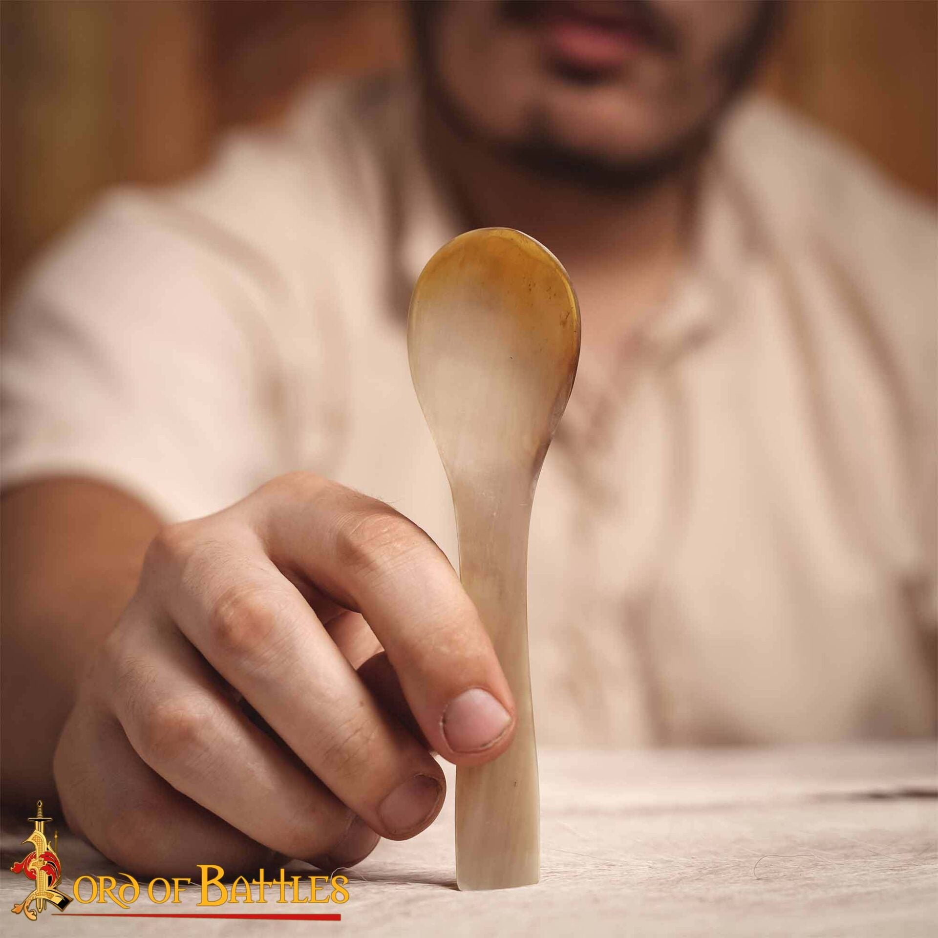 Juego de 2 Cucharas Medievales de Cuerno de Buey Auténtico - Imagen 8