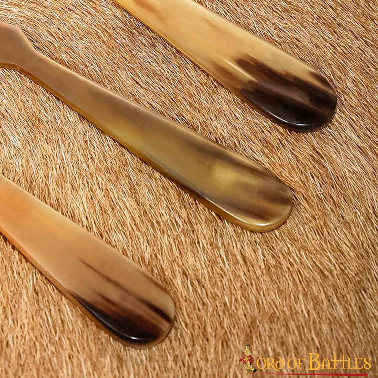 Juego de Cubiertos Medievales de Cuerno - Cuchara, Tenedor y Cuchillo Tallados a Mano - Imagen 8