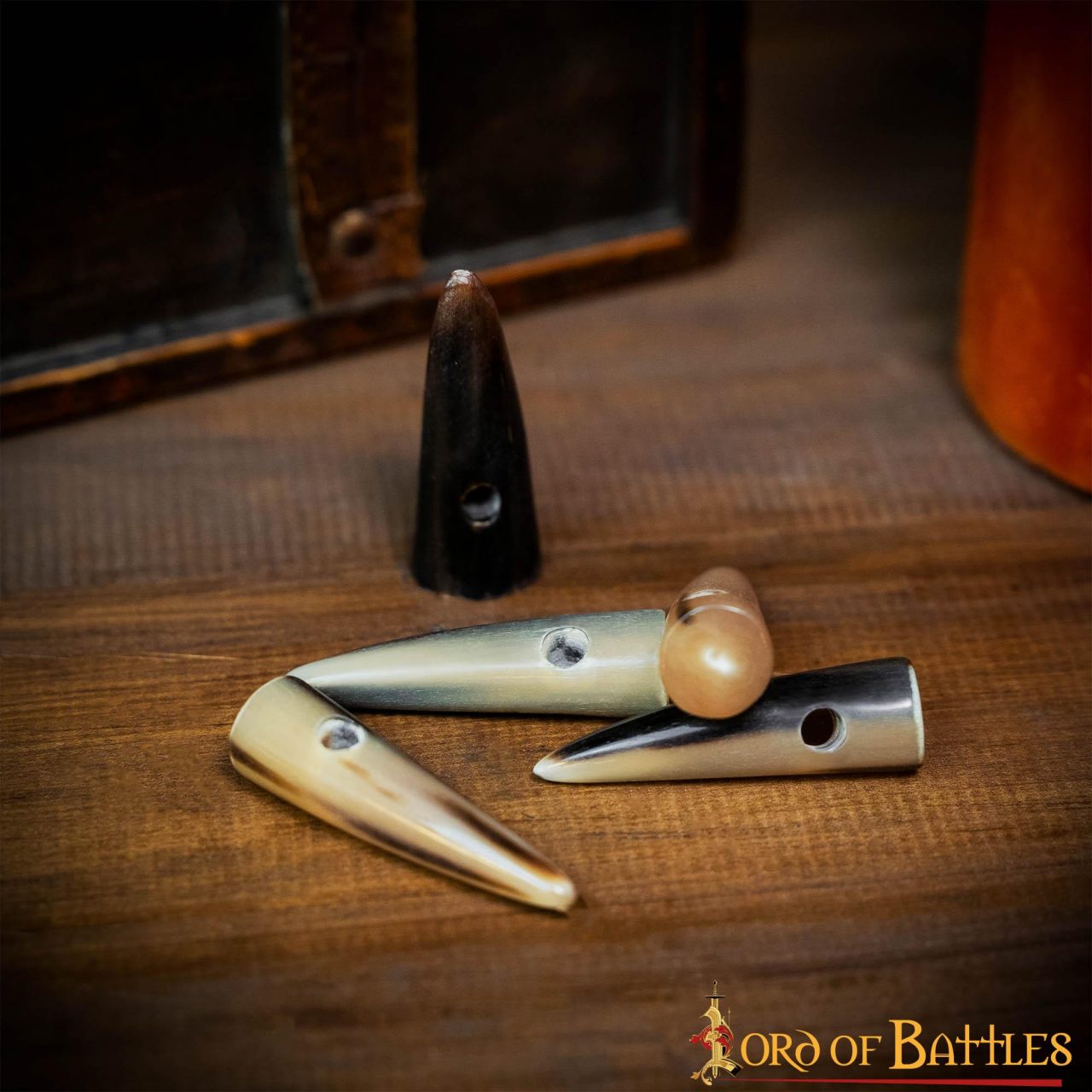 Juego de 5 Botones de Palanca de Cuerno Pulido Estilo Vikingo - Acabado a Mano con Cuerno de Buey Natural - Imagen 10