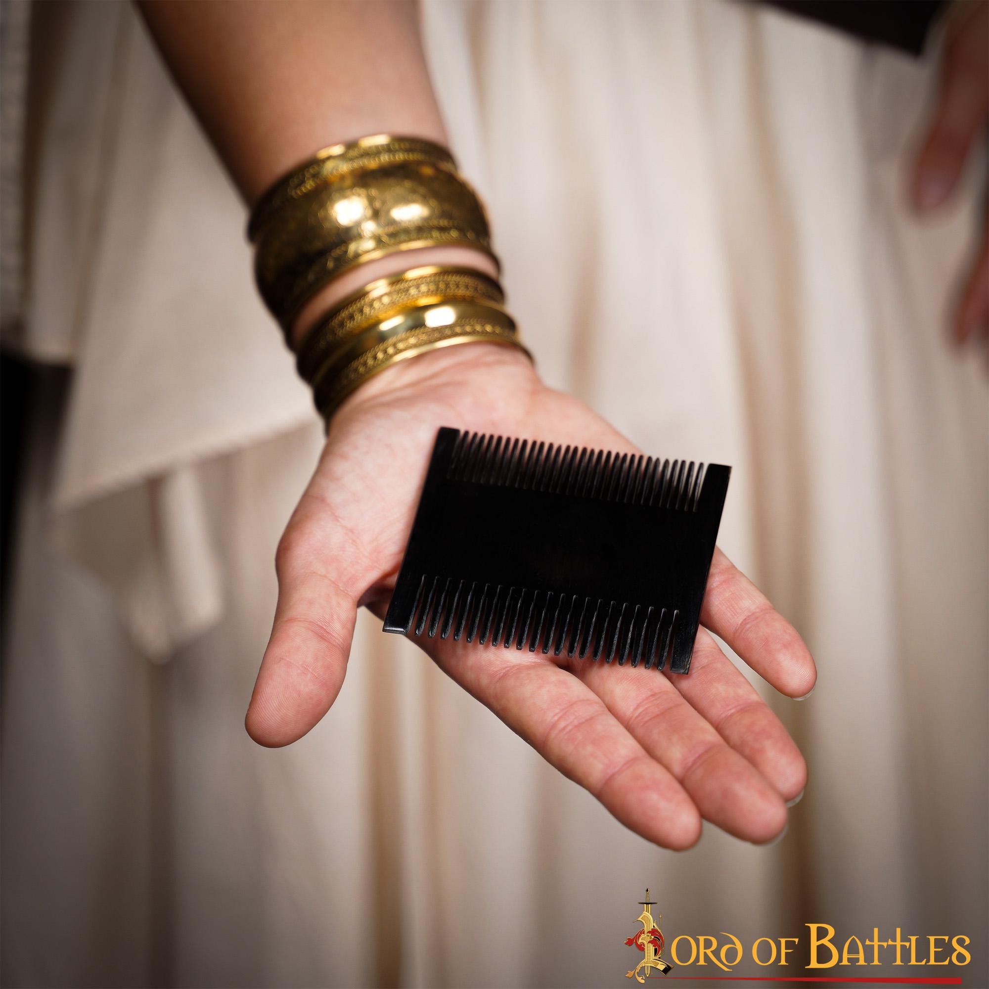 Peine Medieval de Dos Caras Hecho a Mano con Auténtico Cuerno de Buey - Imagen 7