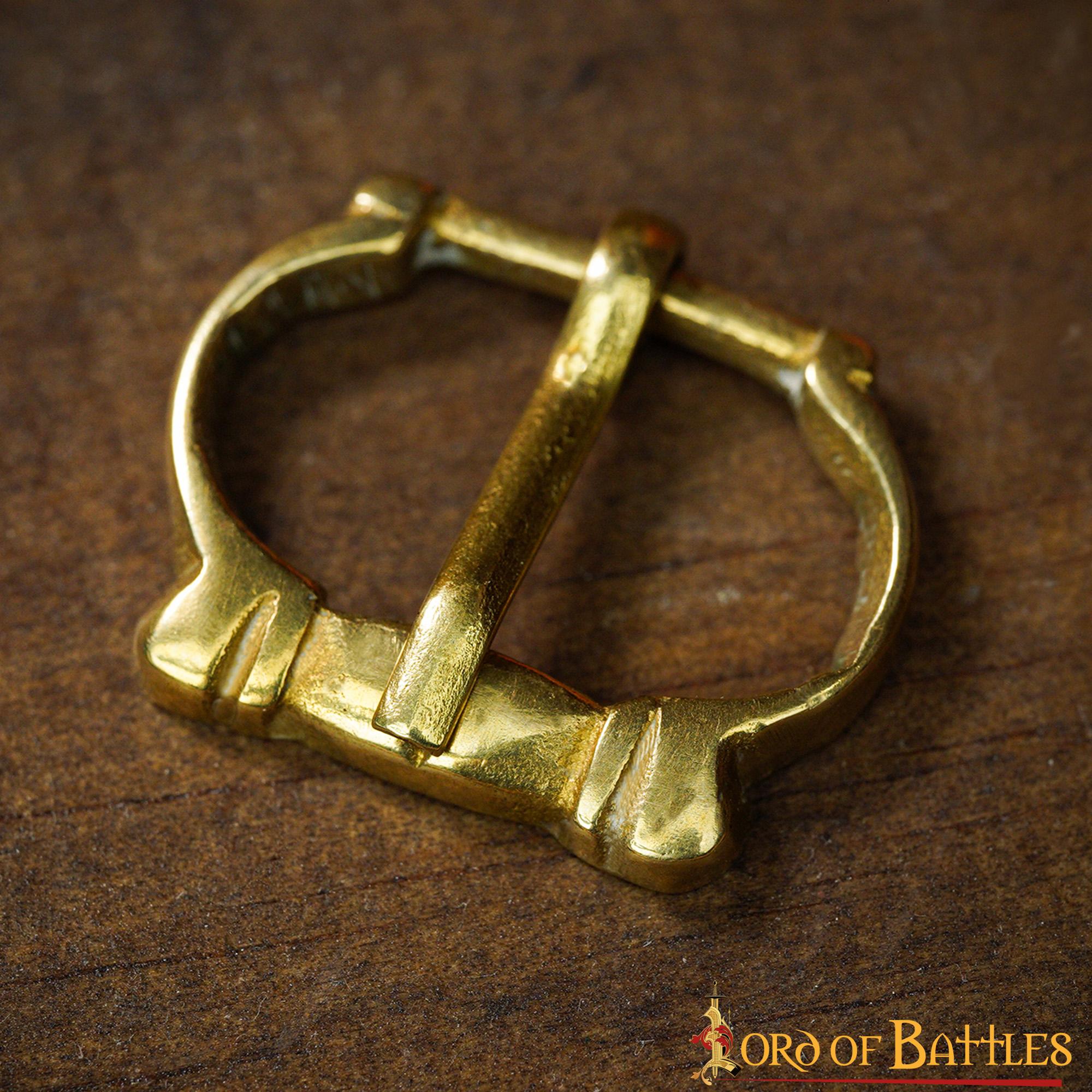 Pequeñas Hebillas Medievales de Latón para Cinturón - Juego de 5 Piezas Acabadas a Mano (réplica de 1200-1400) - Imagen 14