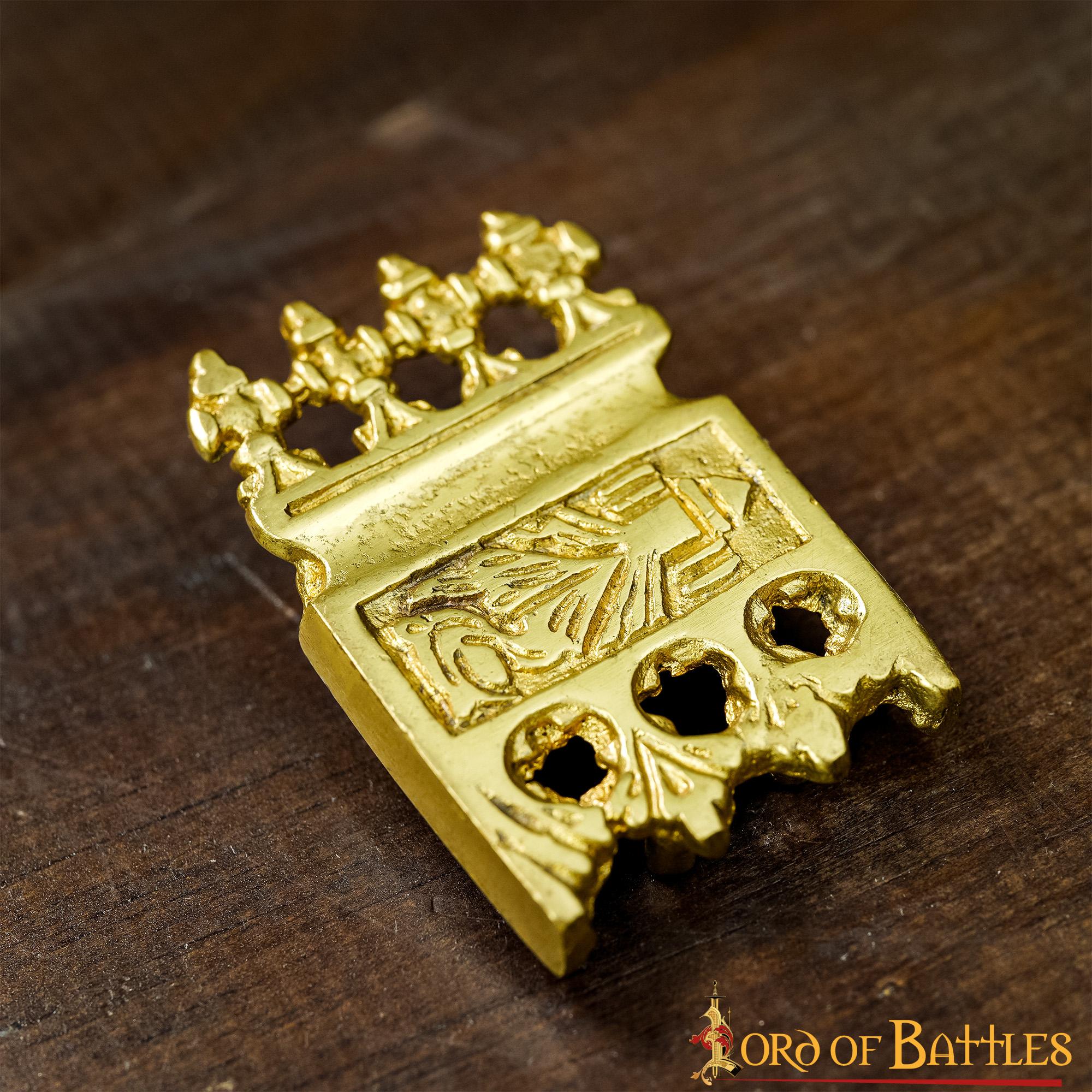 Viking Belt Chape - Punta de Latón Ornamentada para Cinturón - Imagen 6