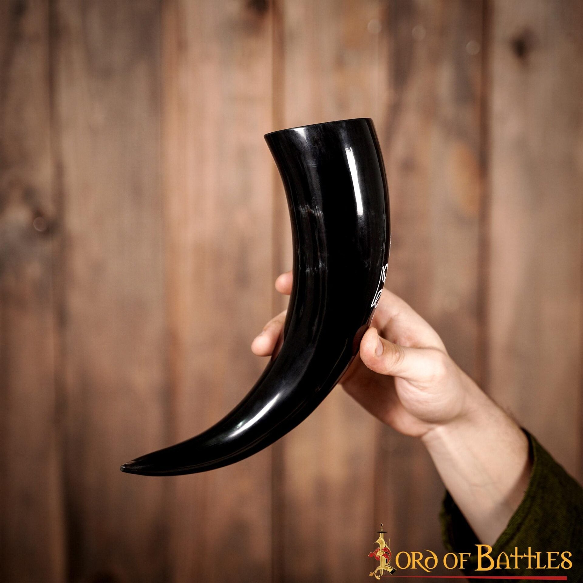 Viking Drinking Horn 400 - 500 Ml Cuerno de Buey Auténtico Hecho a Mano - Imagen 8