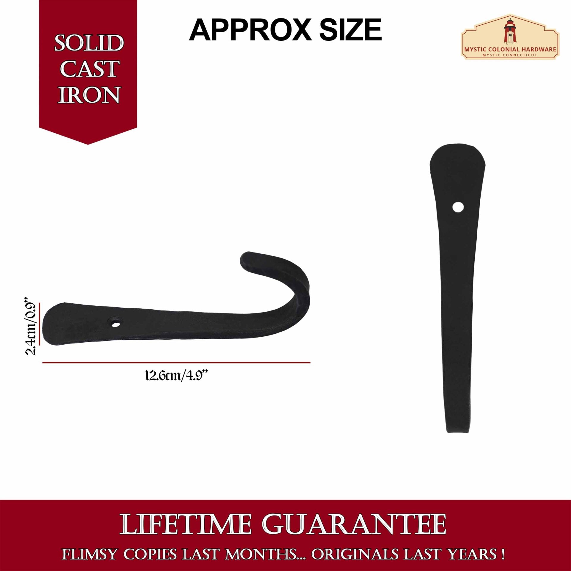 Ganchos de Pared de Hierro Forjado Rústico, Ganchos de Utilidad Retro de Alta Resistencia para Colgar Abrigos, Bolsas, Toallas, Batas, Sombreros y Más, Acabado: Aceite Ennegrecido - Imagen 3