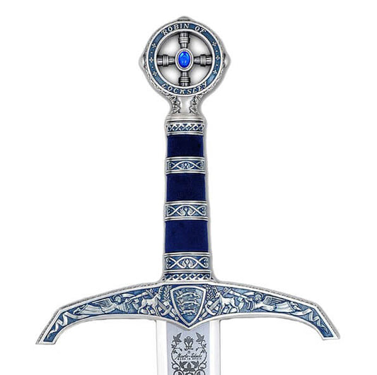 Espada Robin Hood Plata Esmaltado Azul MA754.1