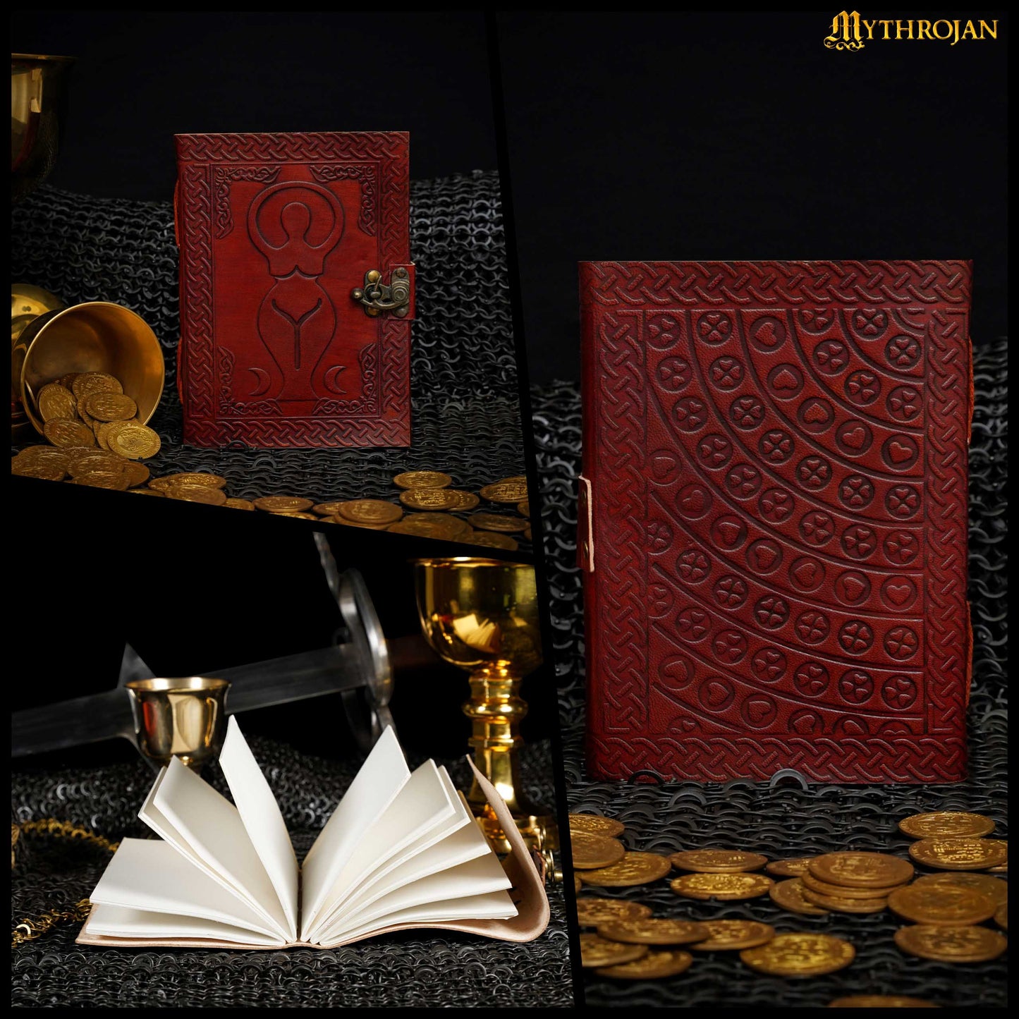 Mythrojan Diosa Medieval Diario de Cuero con Cerradura 5 X 7 Pulgadas Hecho a Mano Vintage Diario Notebook - Imagen 6