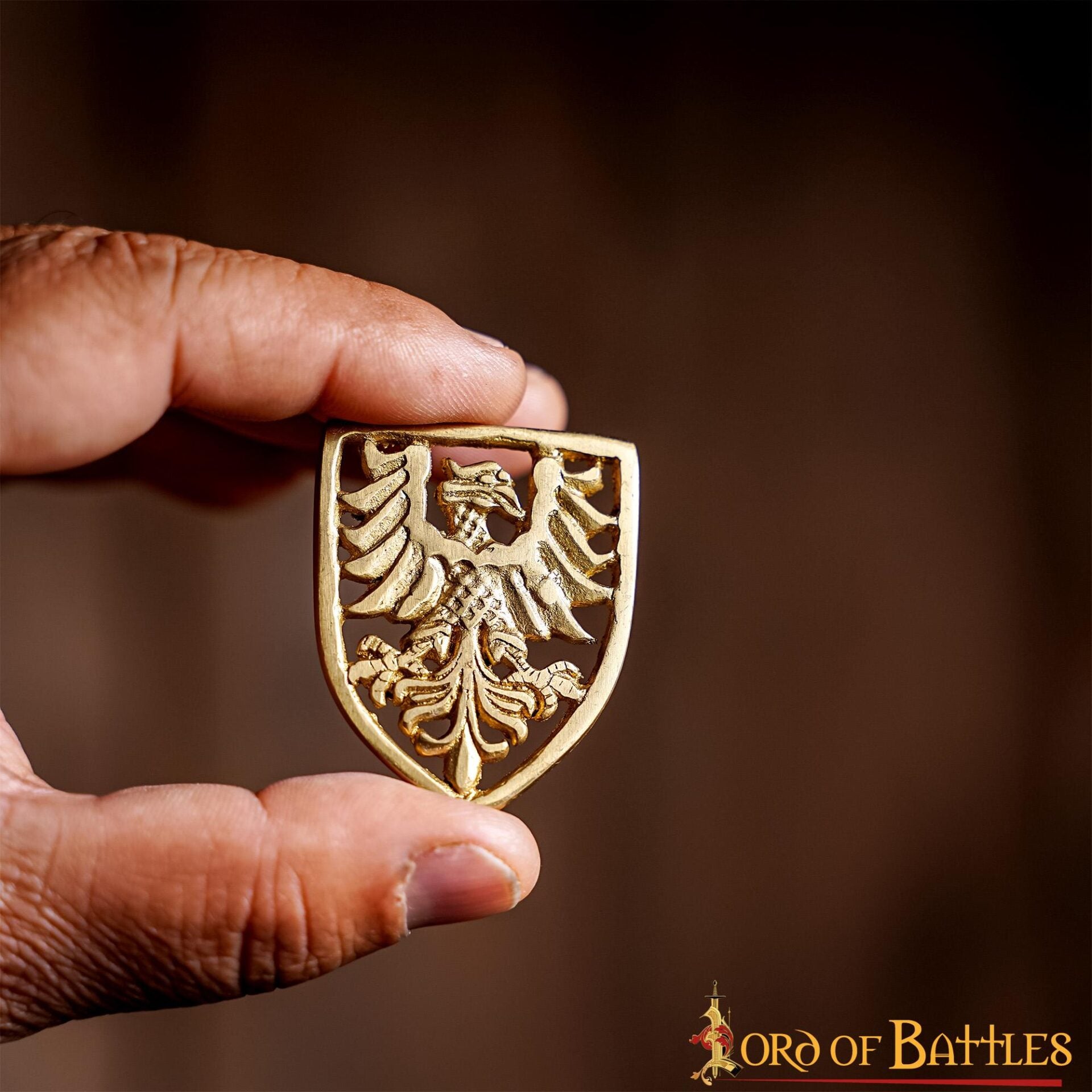Escudo Heráldico de Águila Adornos de Latón - Juego de 5 Monturas Decorativas Medievales - Imagen 12
