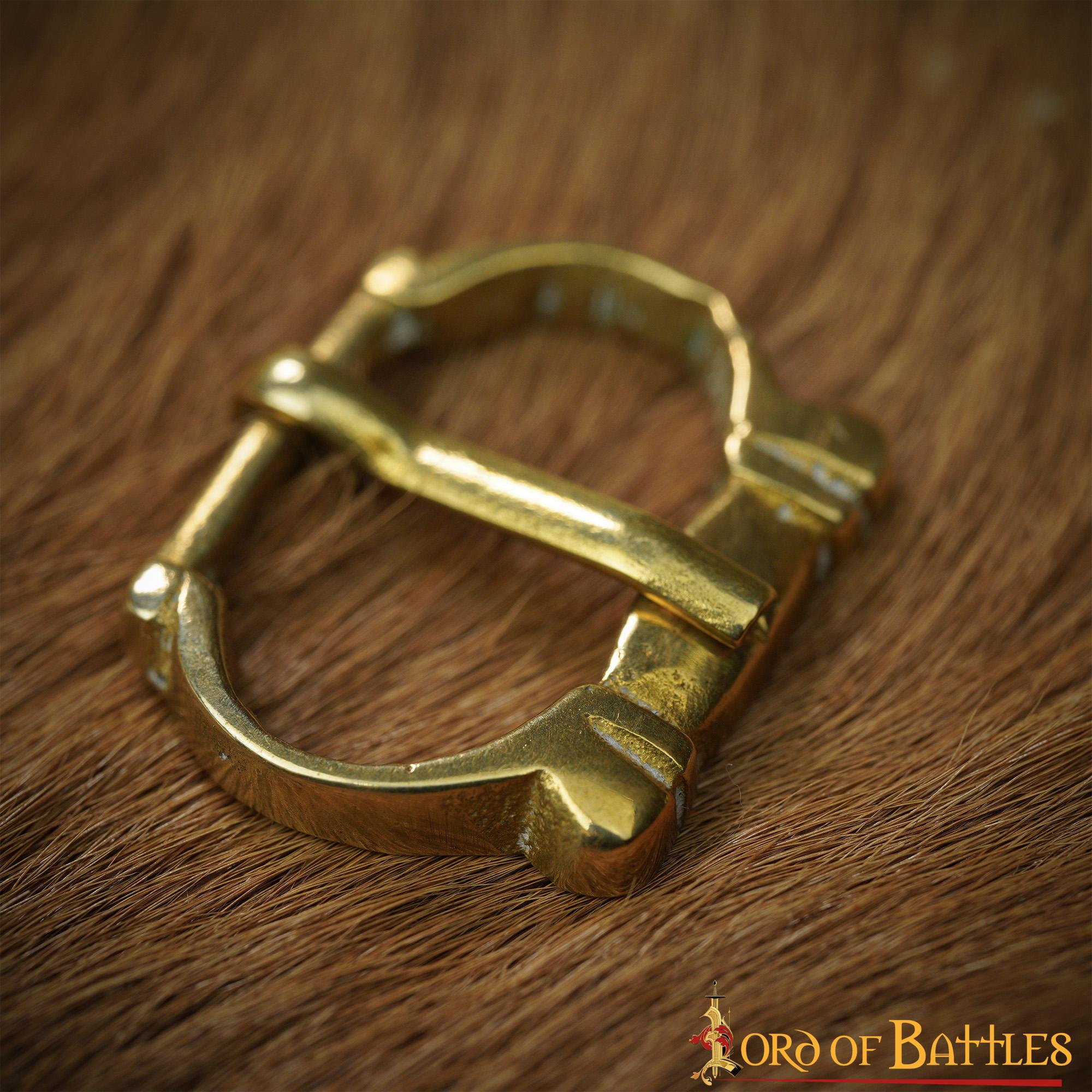 Pequeñas Hebillas Medievales de Latón para Cinturón - Juego de 5 Piezas Acabadas a Mano (réplica de 1200-1400) - Imagen 13