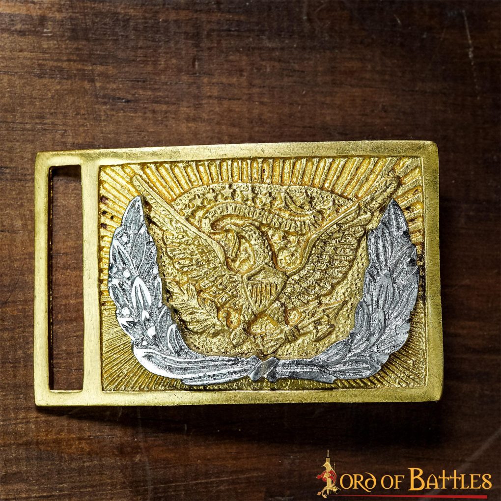 Hebilla de Cinturón de Latón Puro de Oficial de la Unión de la Guerra Civil Americana - Imagen 6