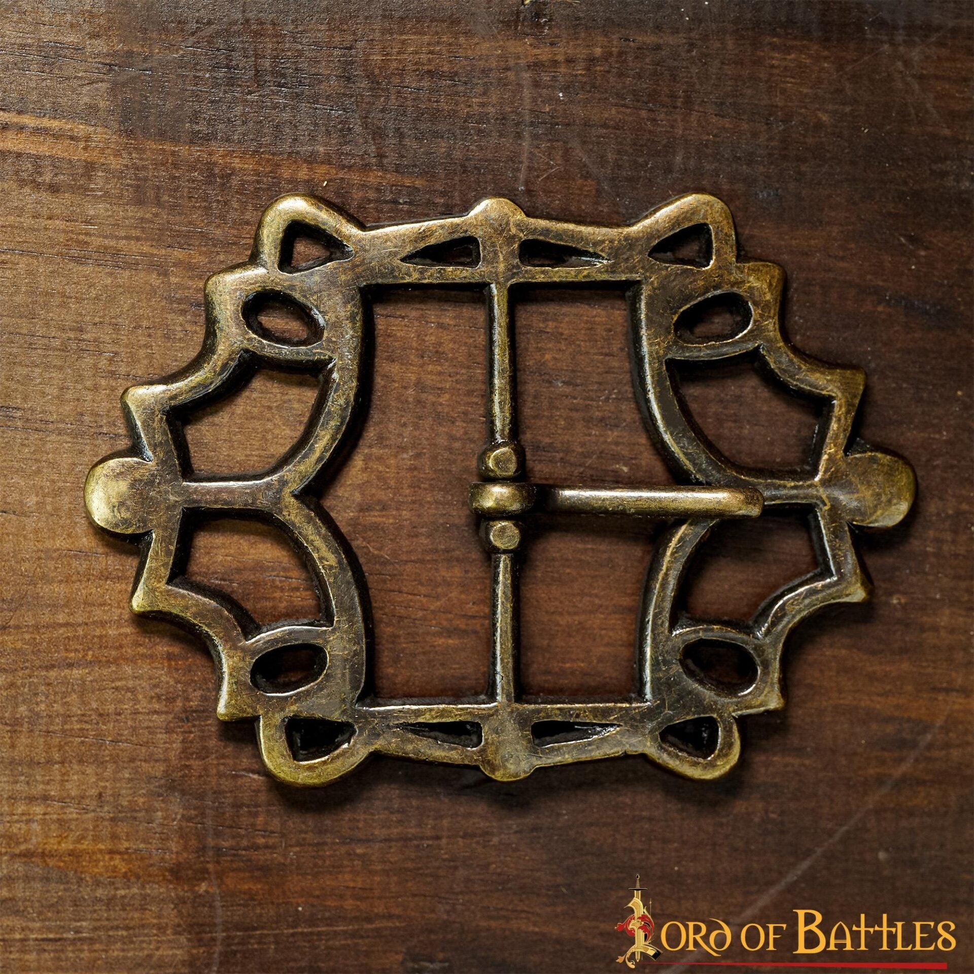 Cinturón Medieval de Latón Hebilla Gótica - Acabado Latón Antiguo - Imagen 15