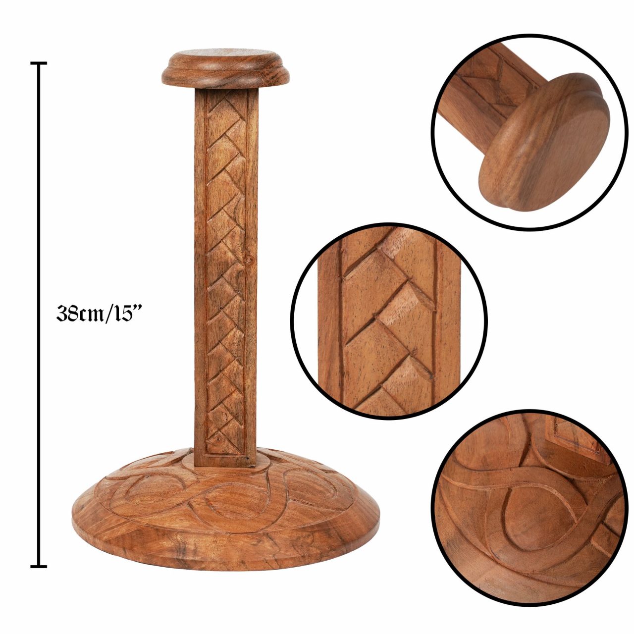 Soporte de Casco de Madera Mythrojan : Altura : 15". - Imagen 8