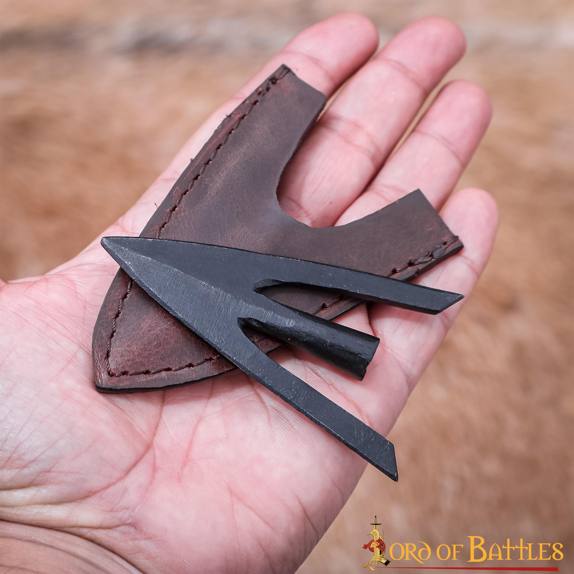 Punta de Flecha Medieval de Caza de Cola de Golondrina con Vaina de Cuero Auténtico - Imagen 12