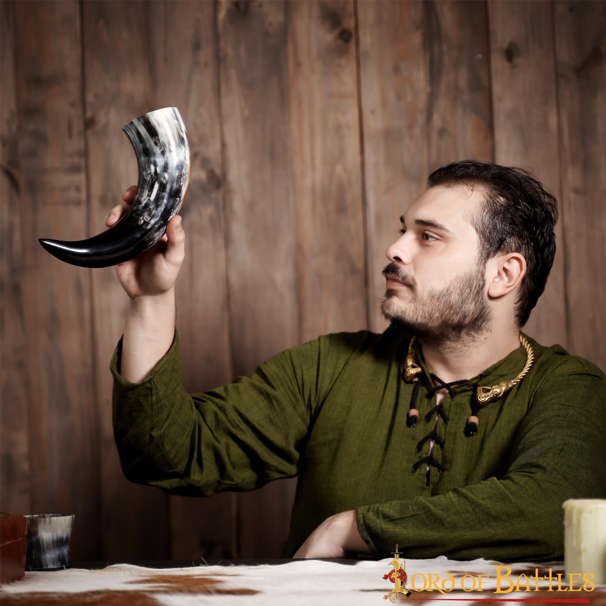 Cuerno Medieval para Beber 400 - 500 Ml Cuerno de Buey Auténtico Hecho a Mano - Imagen 7