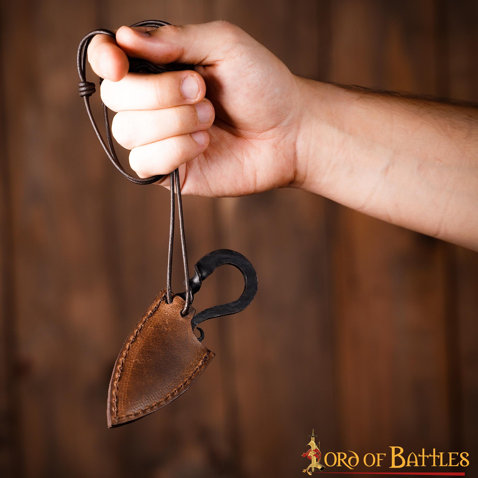 Cuchillo Vikingo de Hierro Forjado a Mano con Funda de Cuero Auténtico - Imagen 7