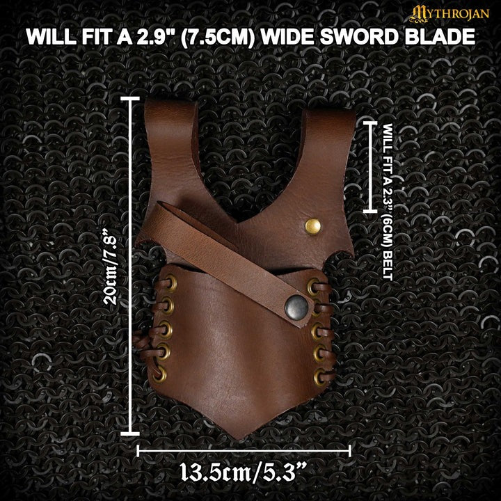 Mythrojan Medieval Renacimiento Espada de Cuero Rana Espada Larp Disfraz Accesorio Rana Espada Porta Estoque Caballero Espada Cinturón Rana Daga de Cuero Espada Pirata Funda - Imagen 7