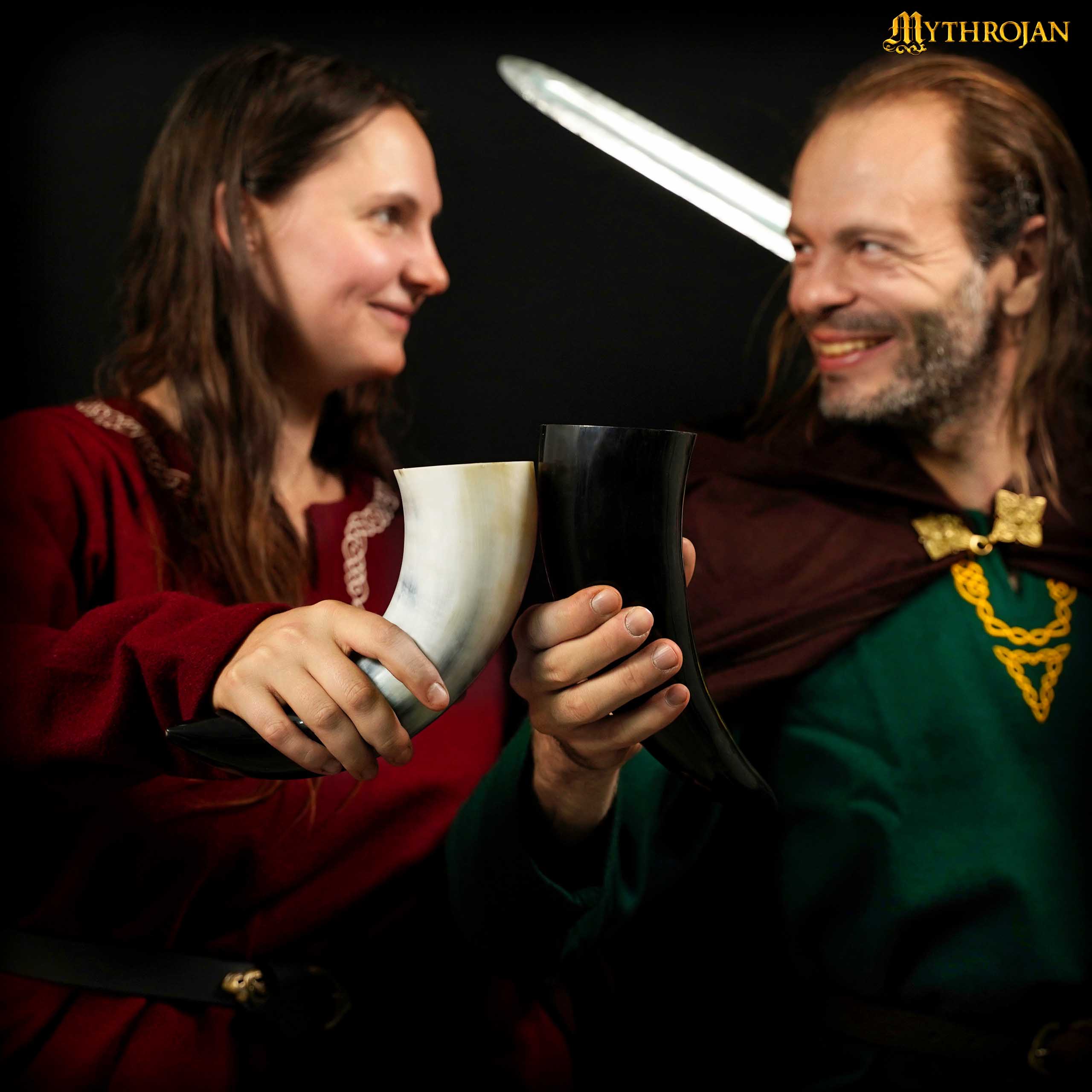 Mythrojan 400 Ml Vikingo Beber Cuerno Vikingo Vino/taza de Cabeza - Imagen 6