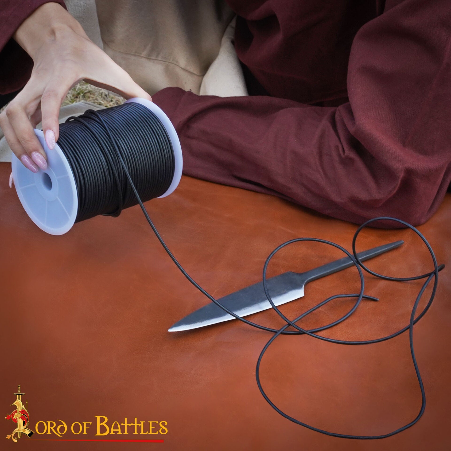 Bobina de 100 Metros de Cordón de Cuero Auténtico - Imagen 6