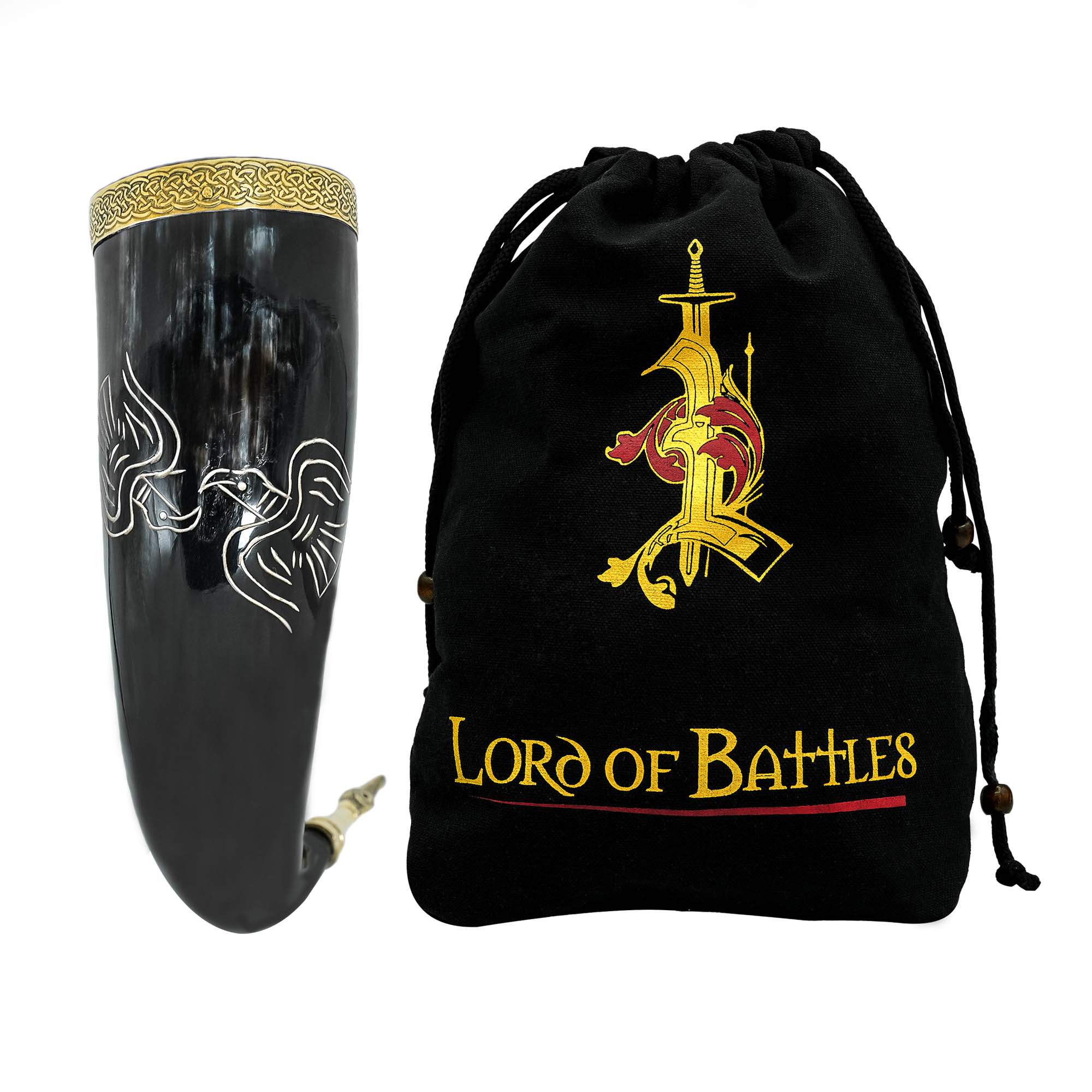 Viking Drinking Horn 400 - 500 Ml Cuerno de Buey Auténtico Hecho a Mano - Imagen 1