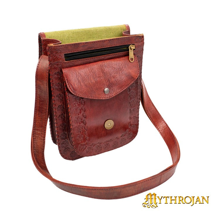 Mythrojan "sorceress From The East" Medieval Sling Bag, Granate 10" X 7" - Imagen 8