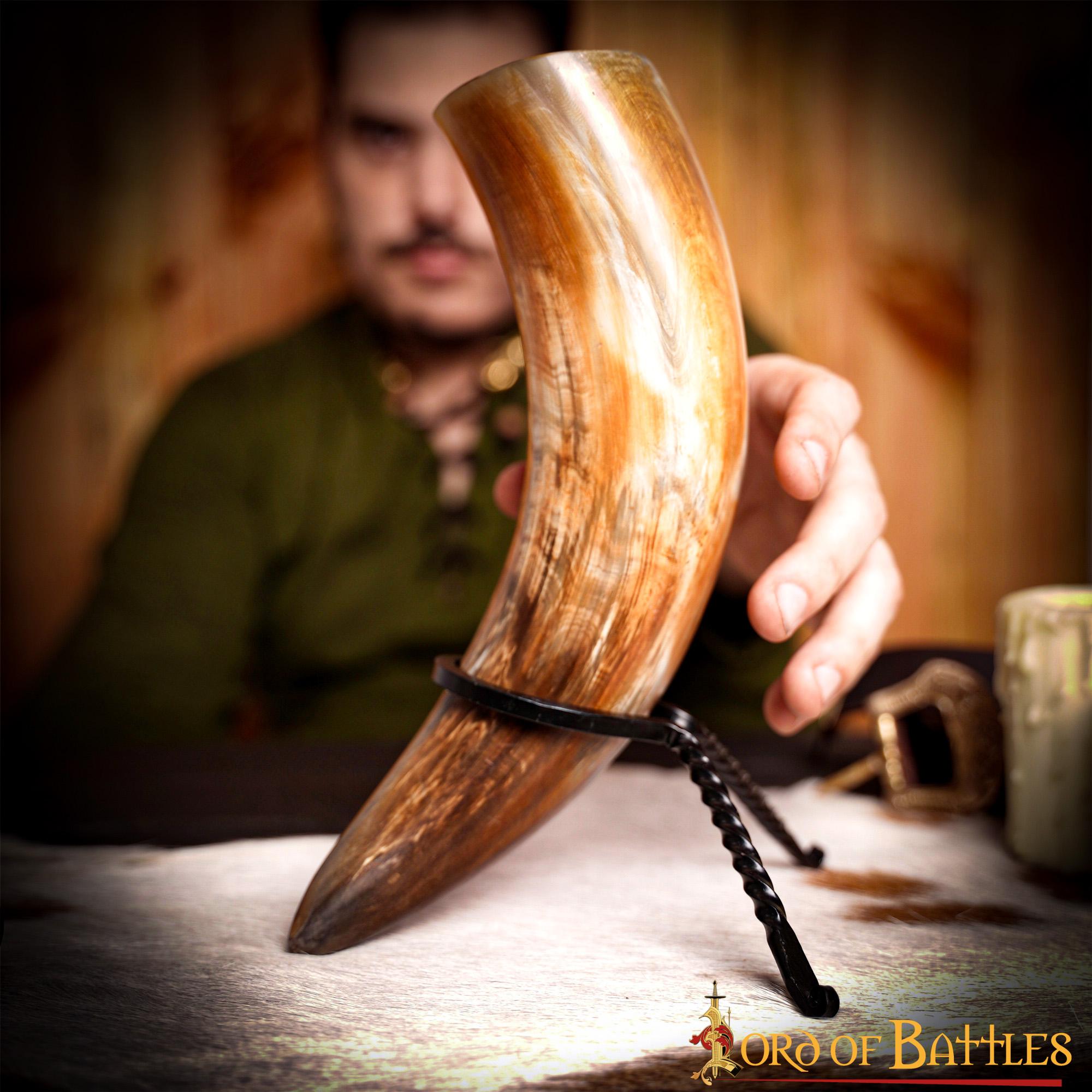 Soporte Medieval de Hierro Forjado para Cuernos de Beber - Soporte para Cuernos Forjado a Mano con Acabado de Aceite Ennegrecido - Imagen 15