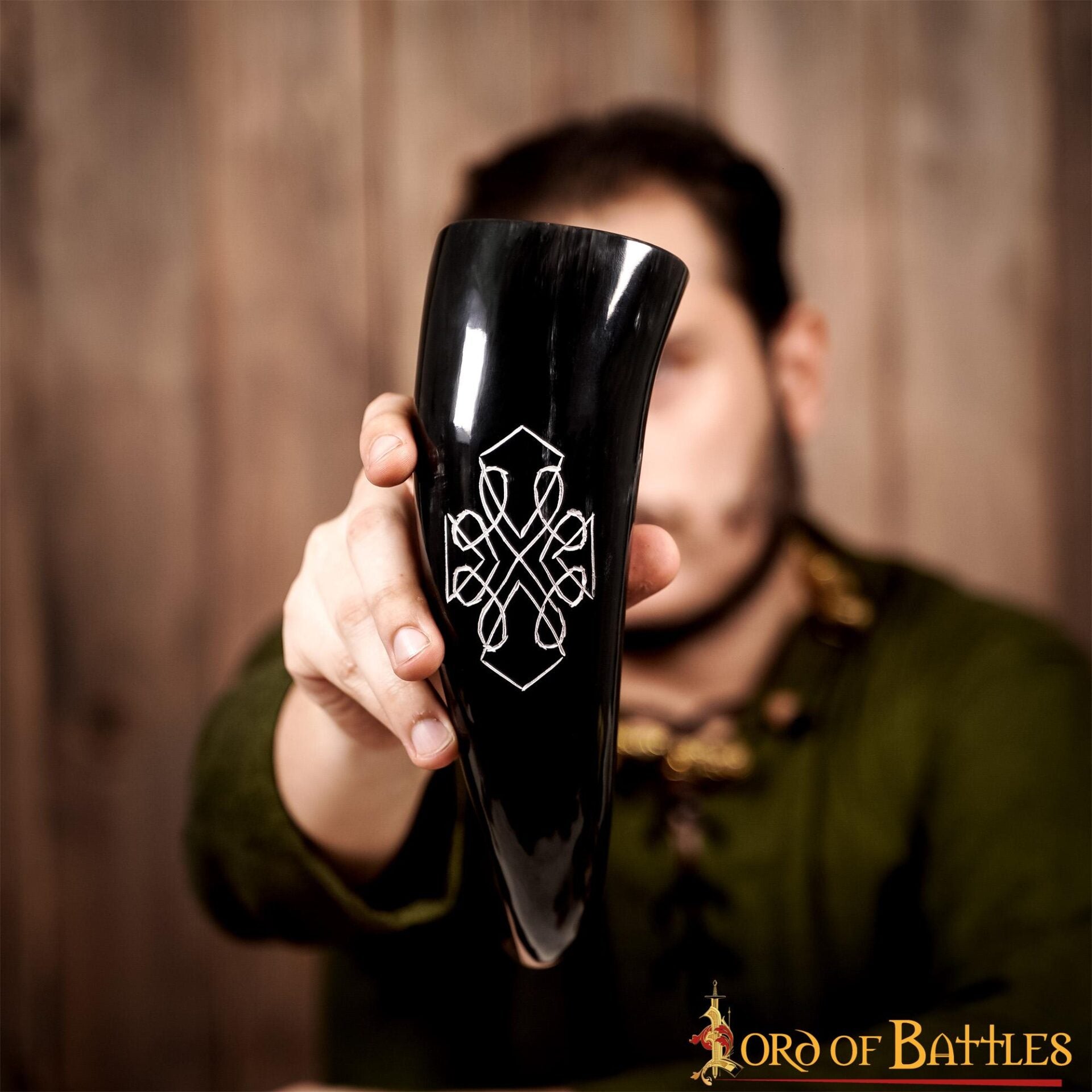 Viking Drinking Horn 400 - 500 Ml Cuerno de Buey Auténtico Hecho a Mano - Imagen 7