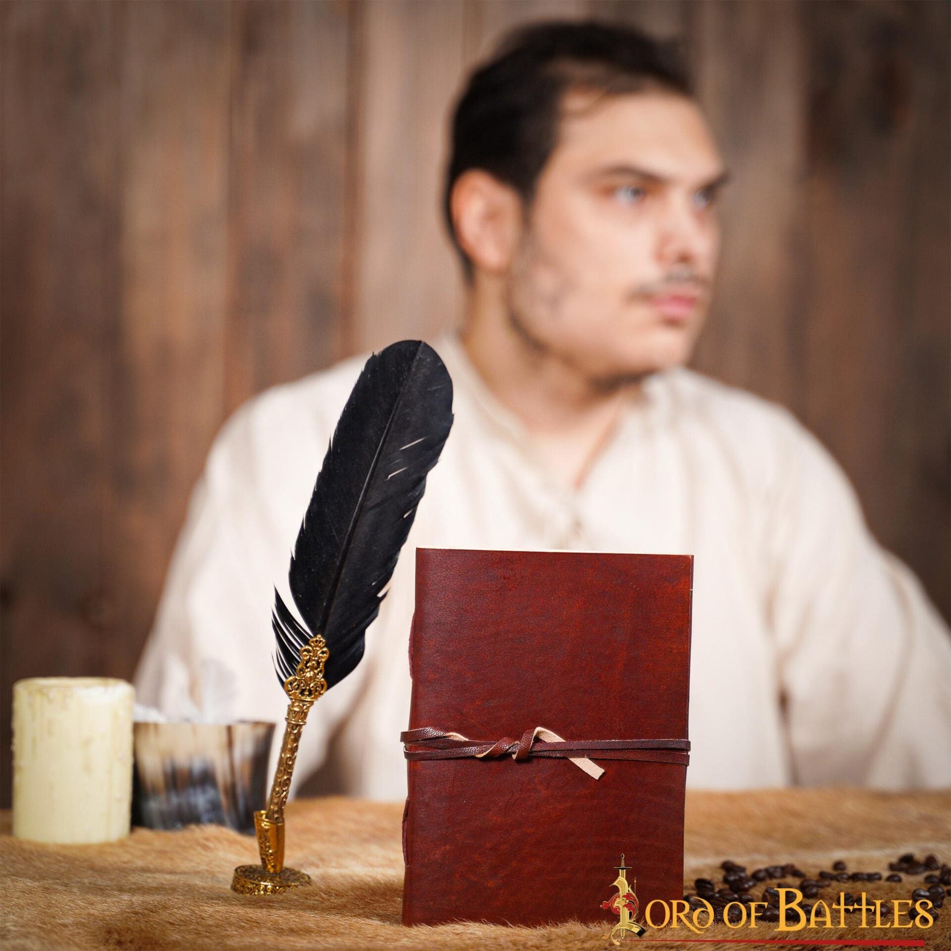 Medieval Leather Wrap Journal - Cuaderno Artesanal con Cierre de Corbata - Imagen 15