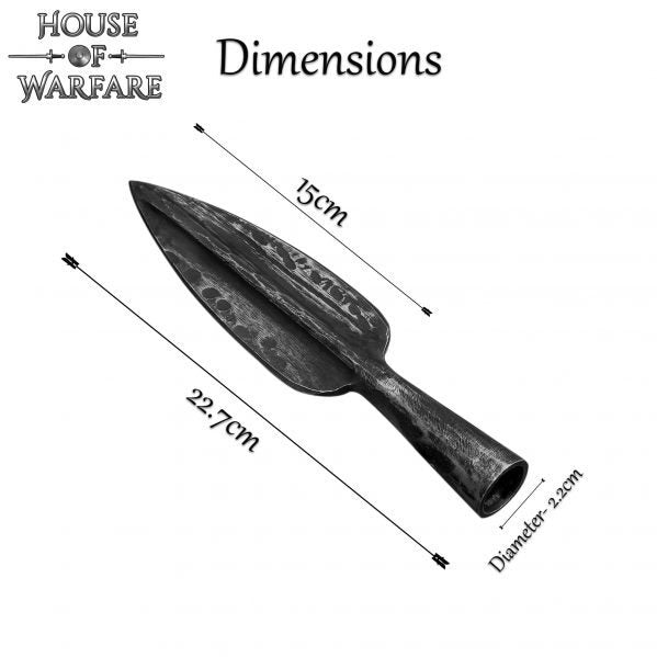 Punta de Lanza Medieval de Hoja Estriada de Acero Al Carbono Forjada a Mano para Lanza de Bricolaje, Larp y Exhibición - Imagen 10